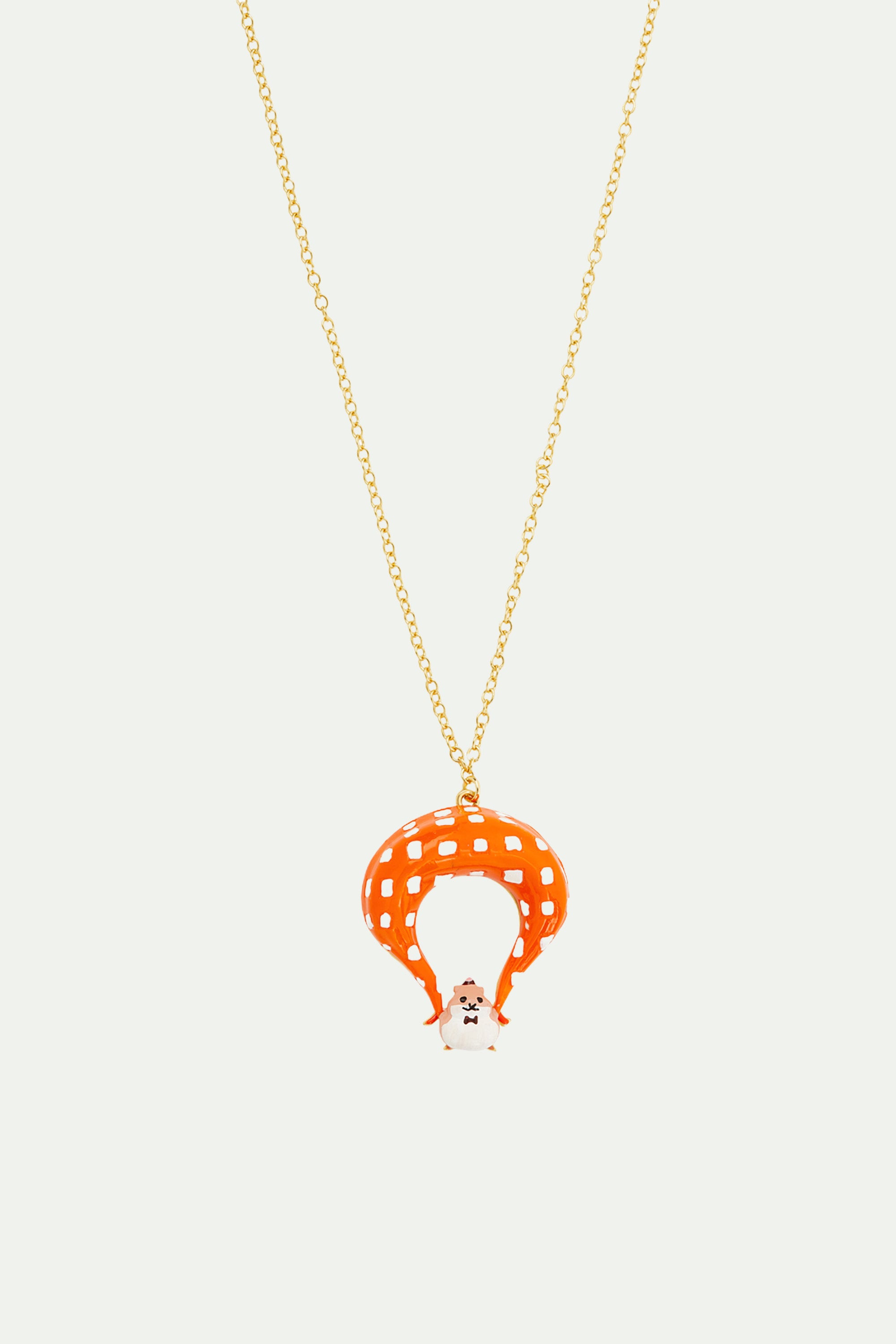 Parachutist hamster pendant necklace