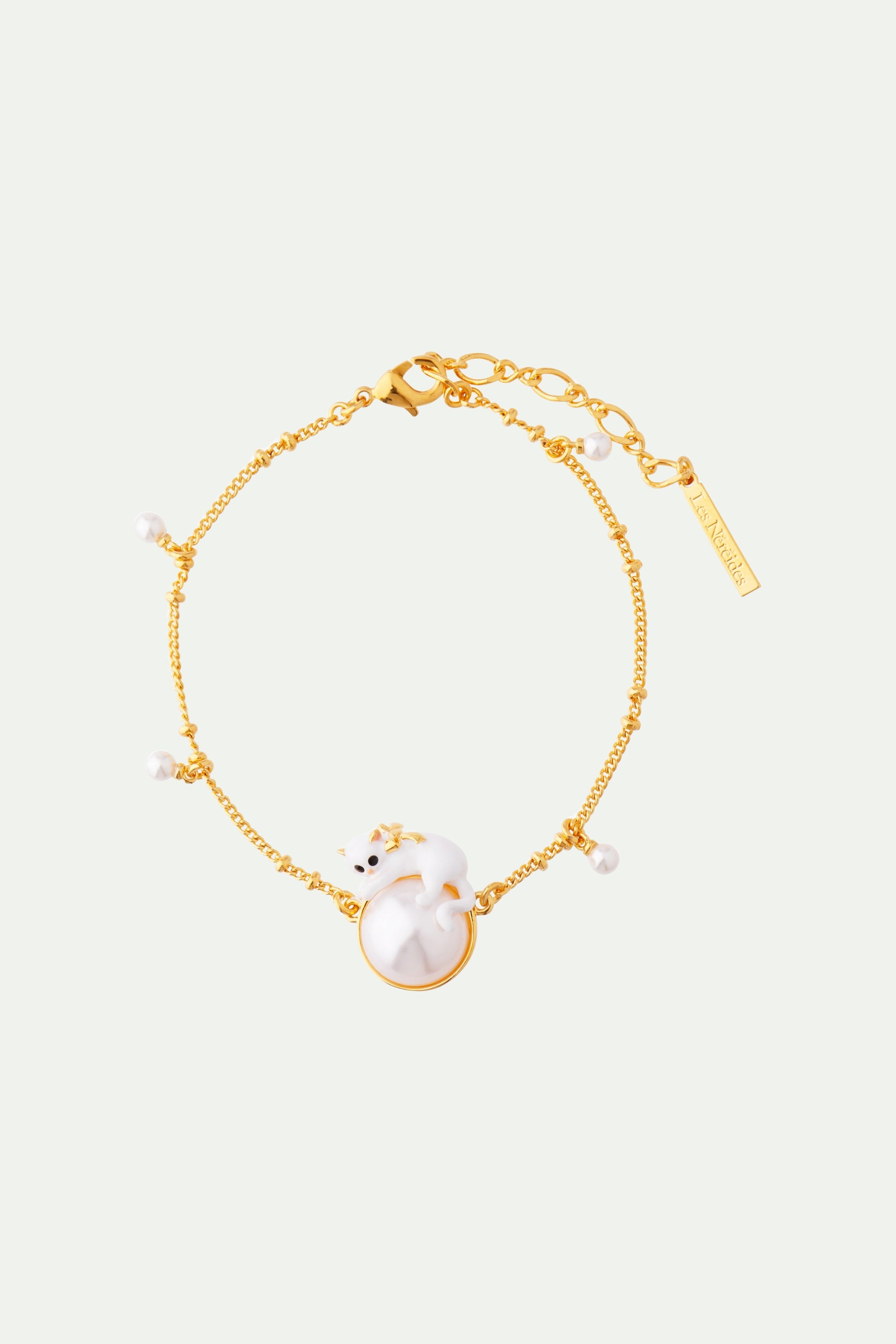 Kitty and Pearl Thin Bracelet