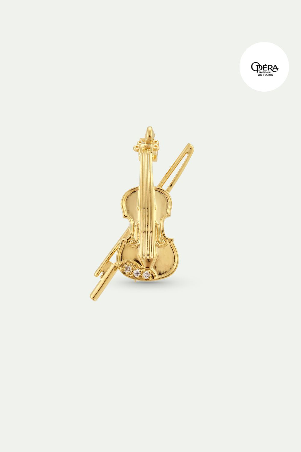 Gold cello brooch