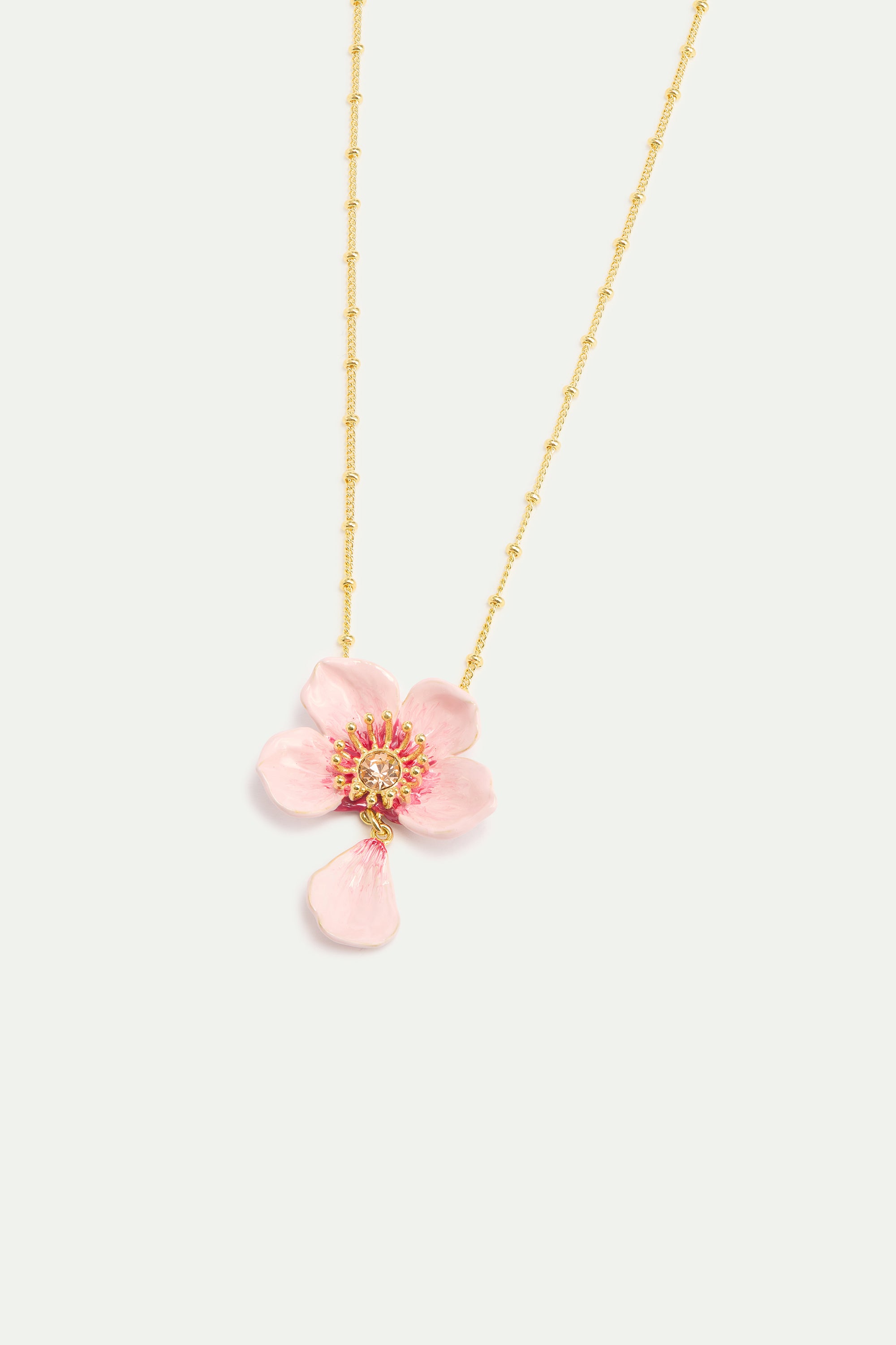 Pink cherry blossom pendant necklace