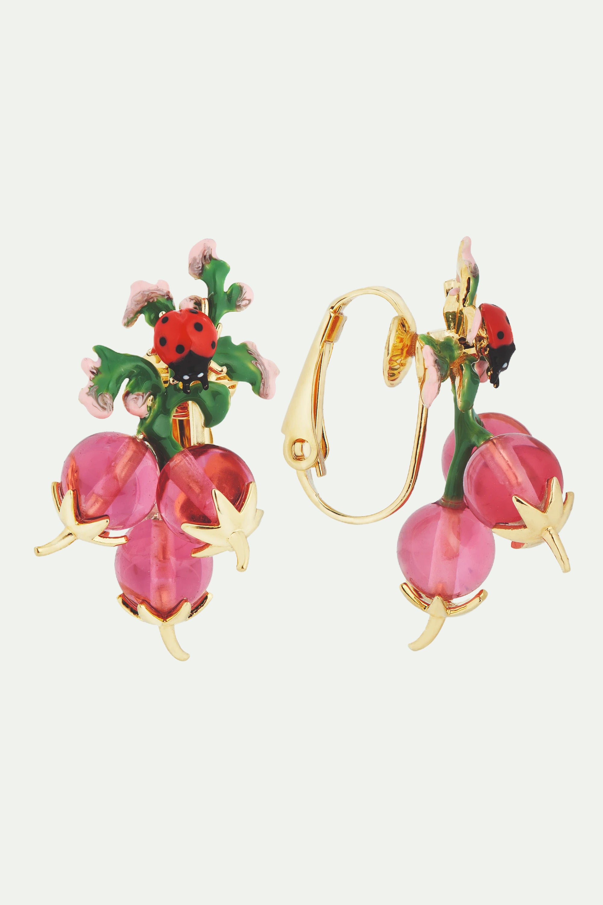 Radish and ladybird post earrings