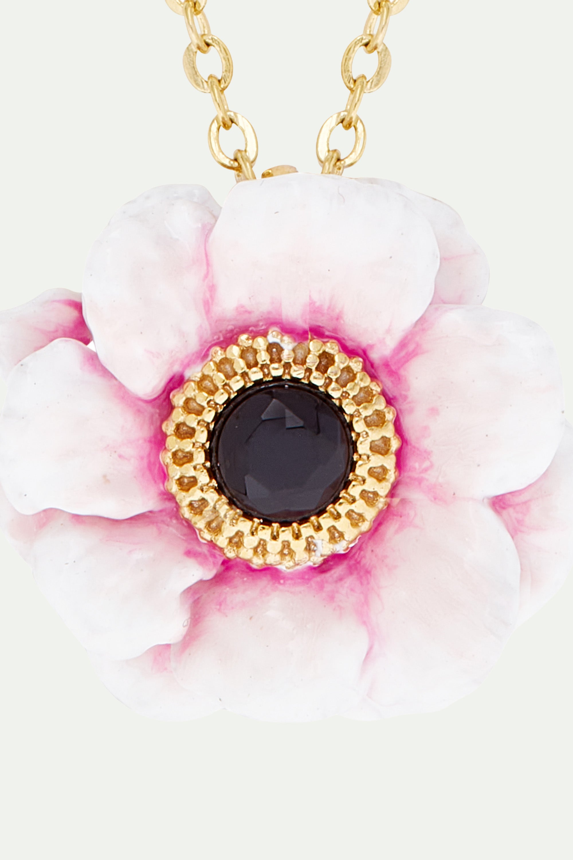 Pink peony fine necklace