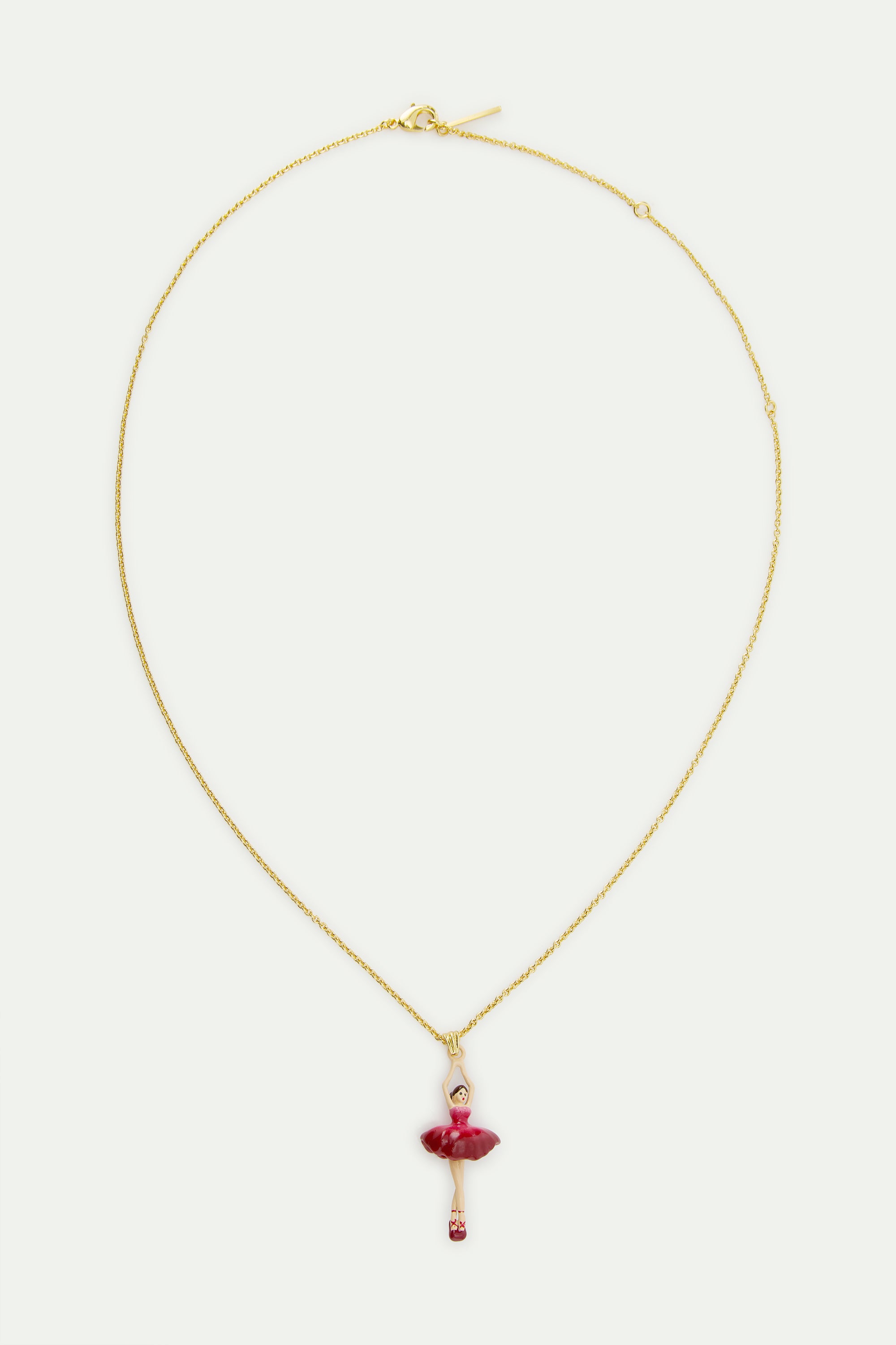 Ballerina with pink gradient tutu pendant necklace