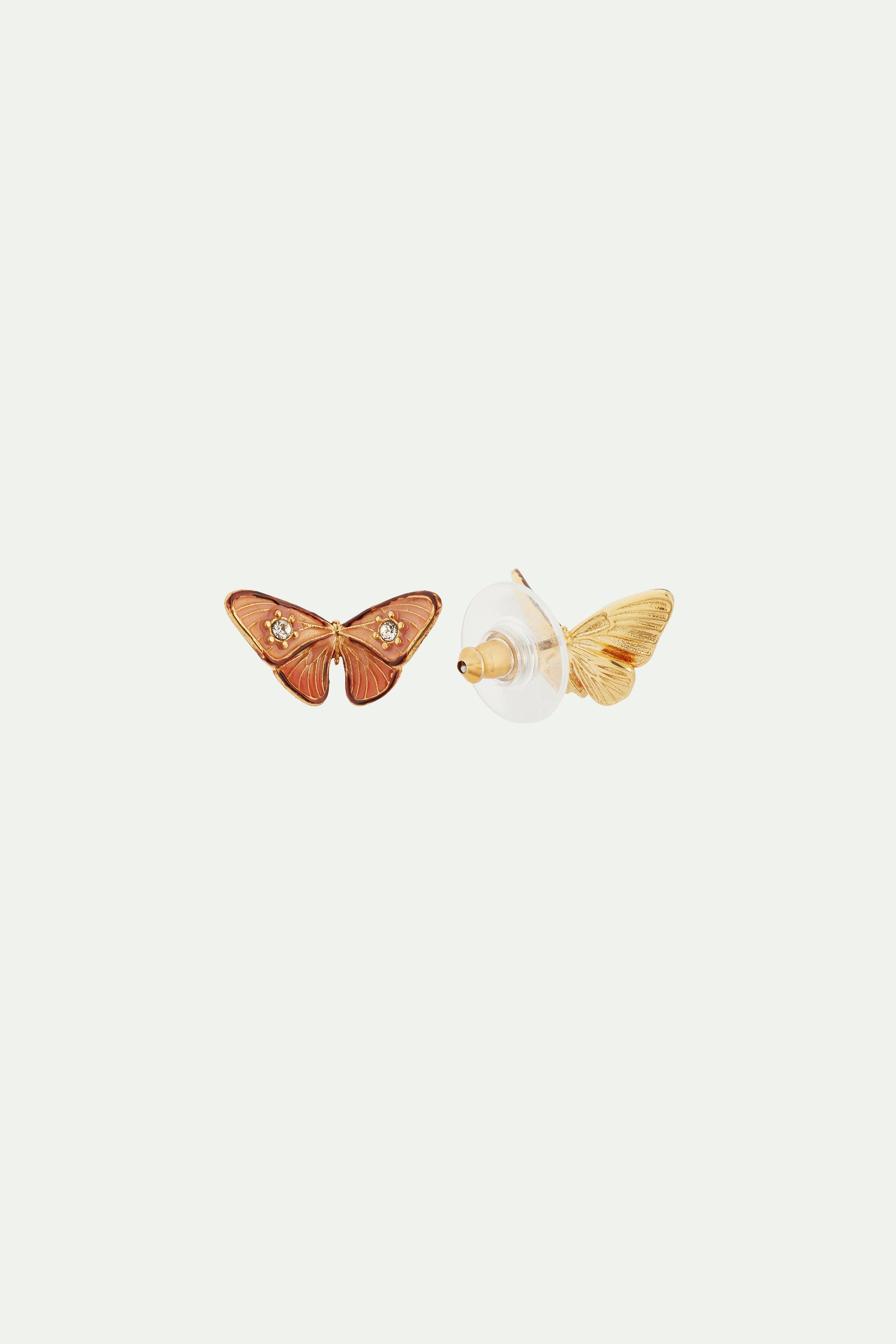 Butterfly and stone earrings
