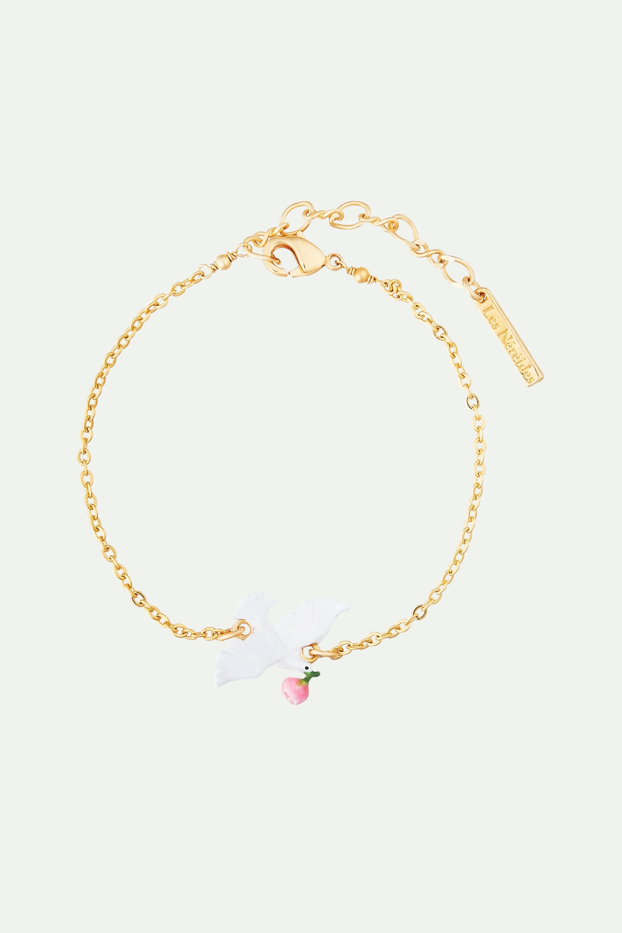 Dove and Peony Thin Bracelet