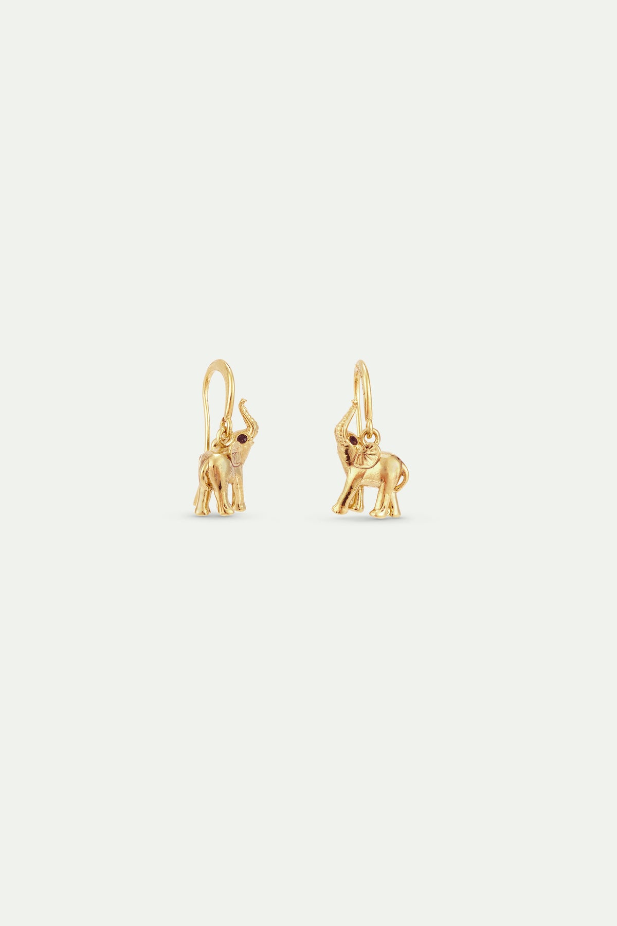 Golden elephant hook earrings