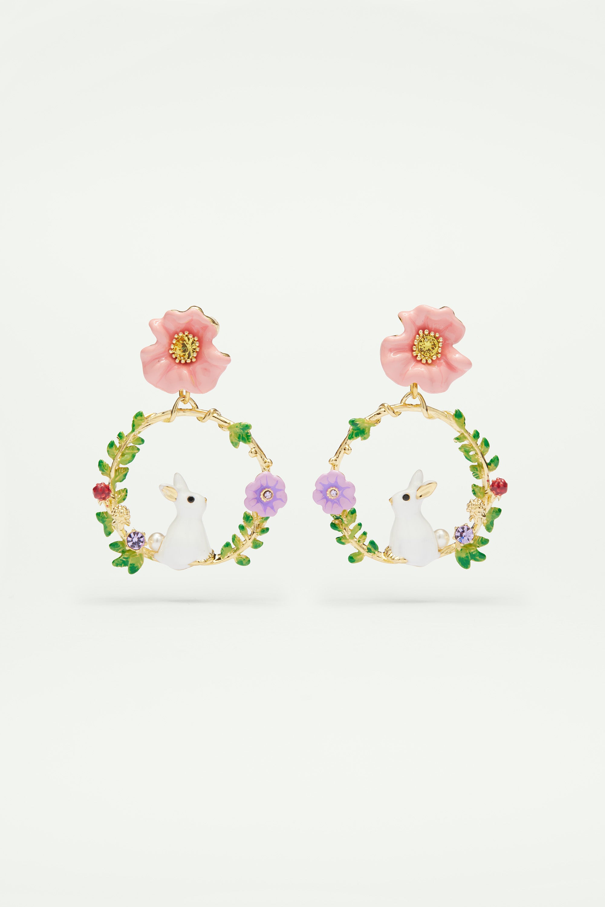 Rabbit on Flowered Branch Clip on Creoles