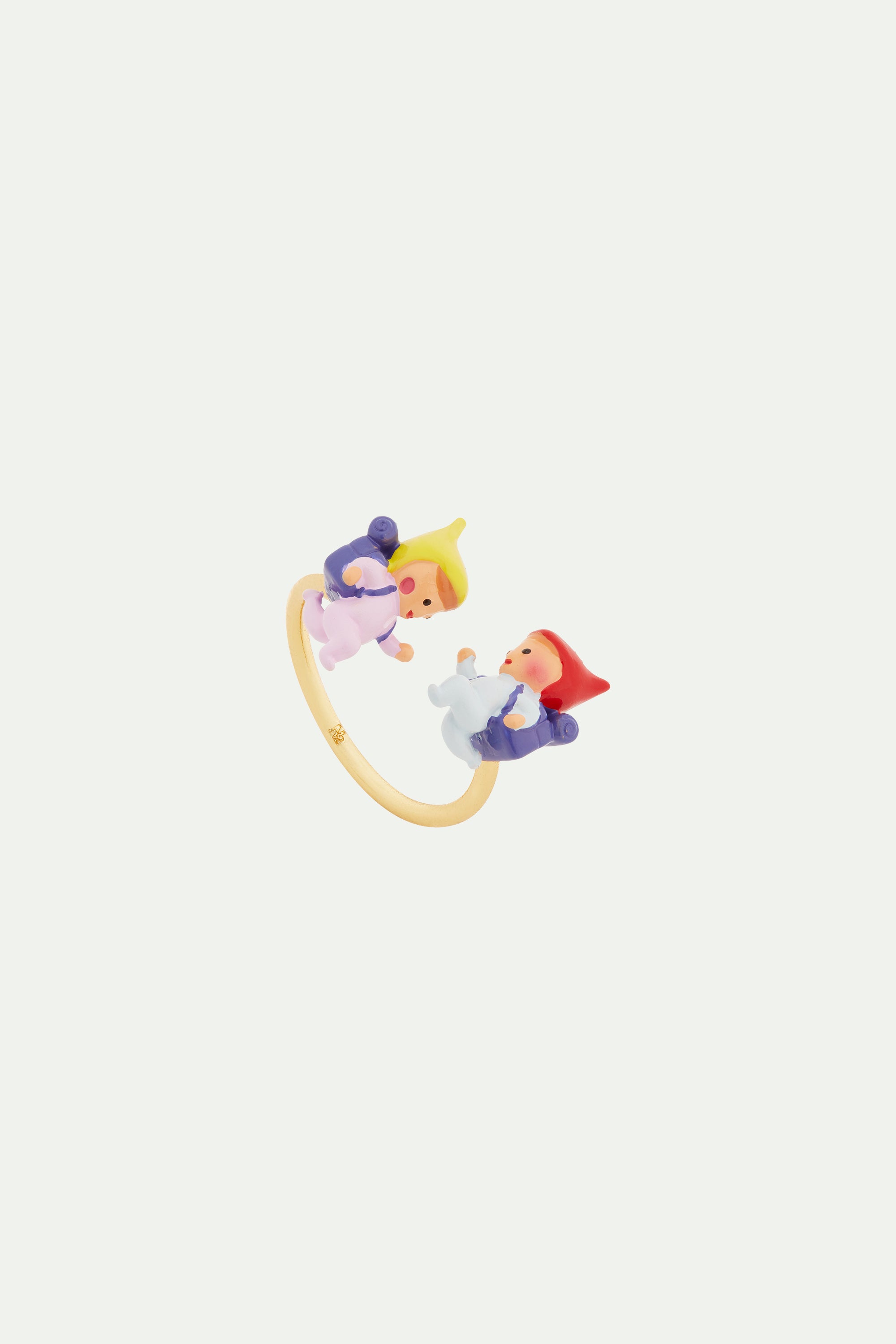 Hiking young garden gnomes adjustable ring