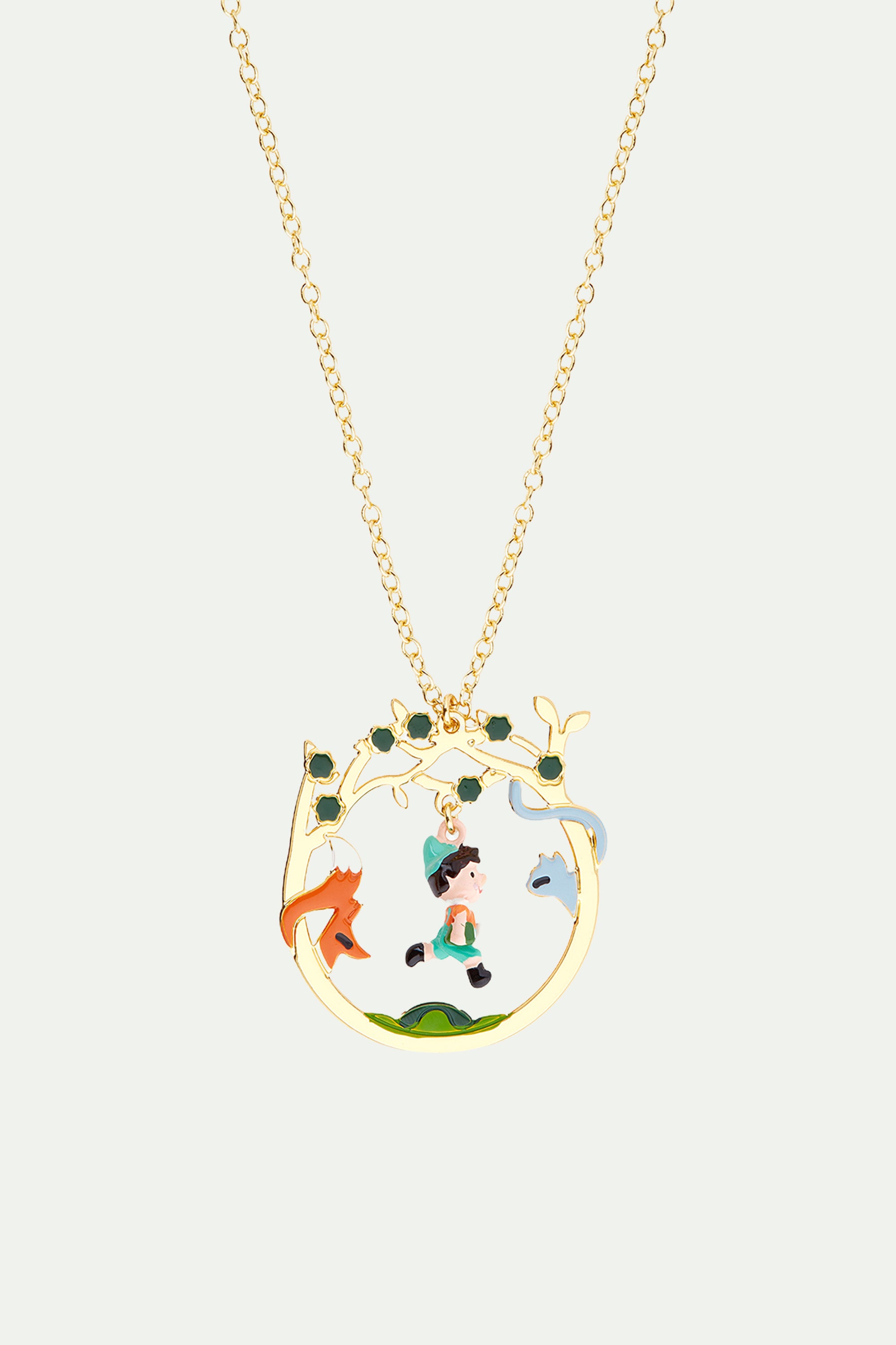 Pinocchio and friends in the forest necklace
