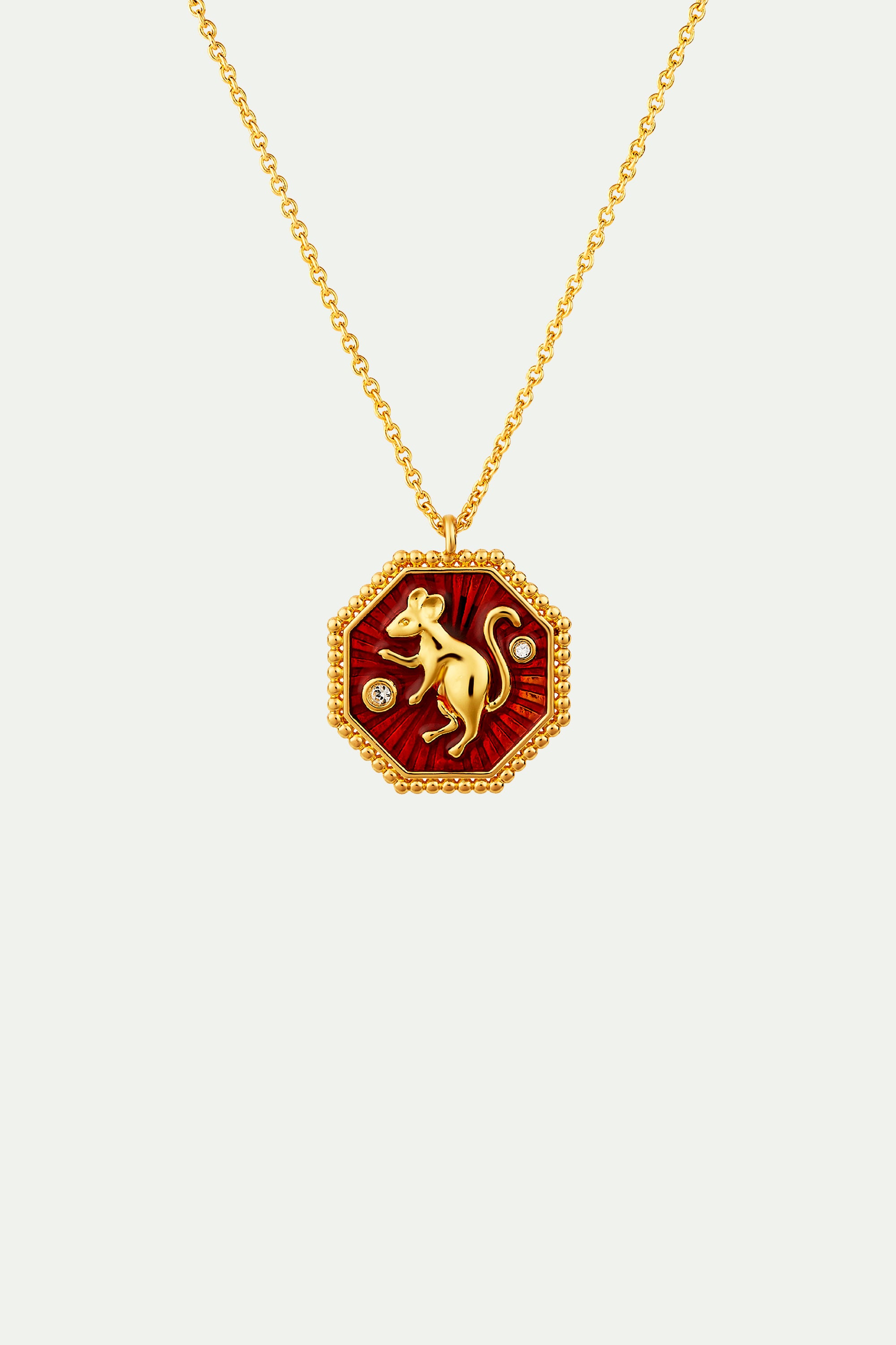 Rat zodiac sign pendant necklace