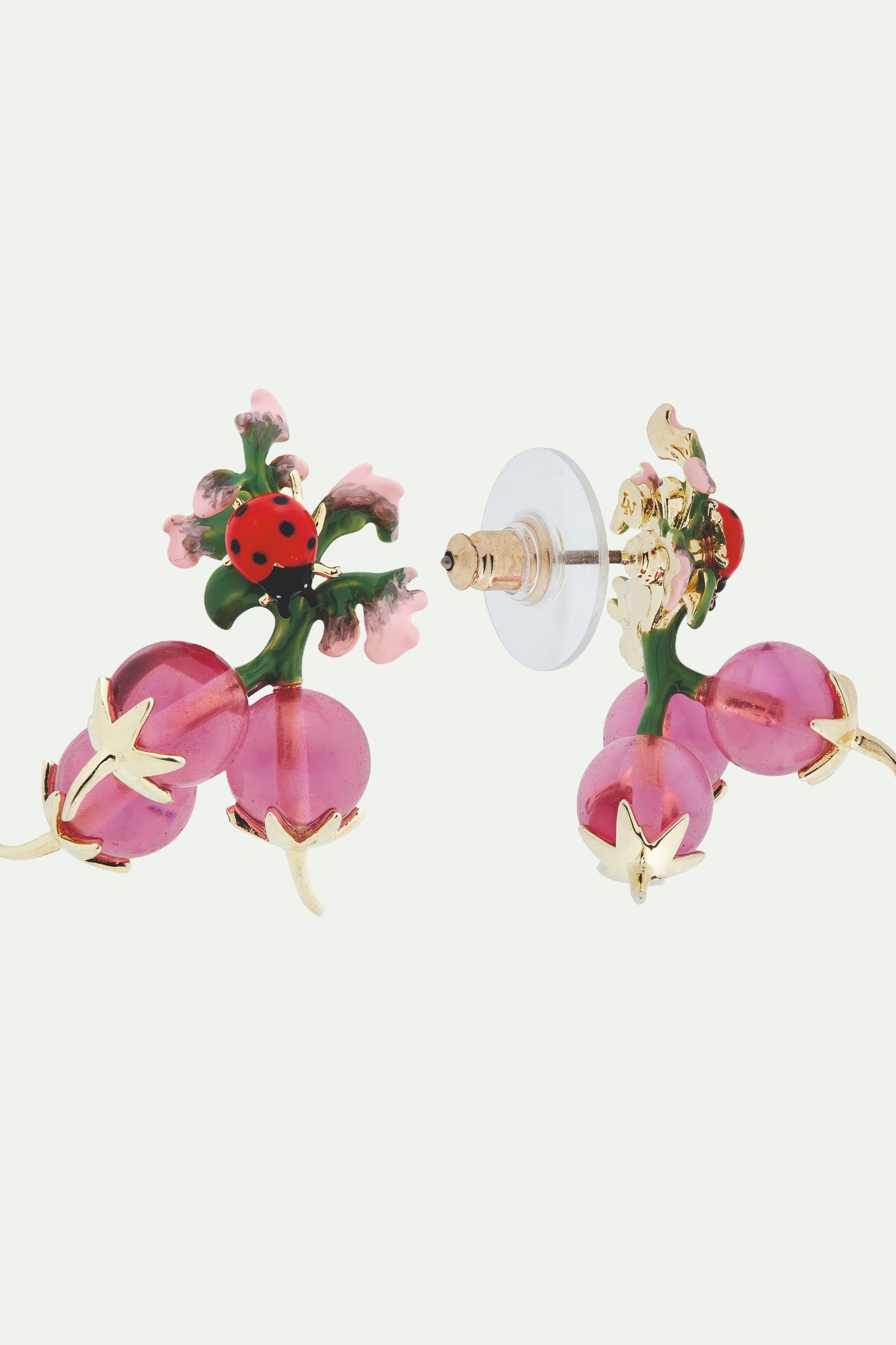 Radish and ladybird post earrings