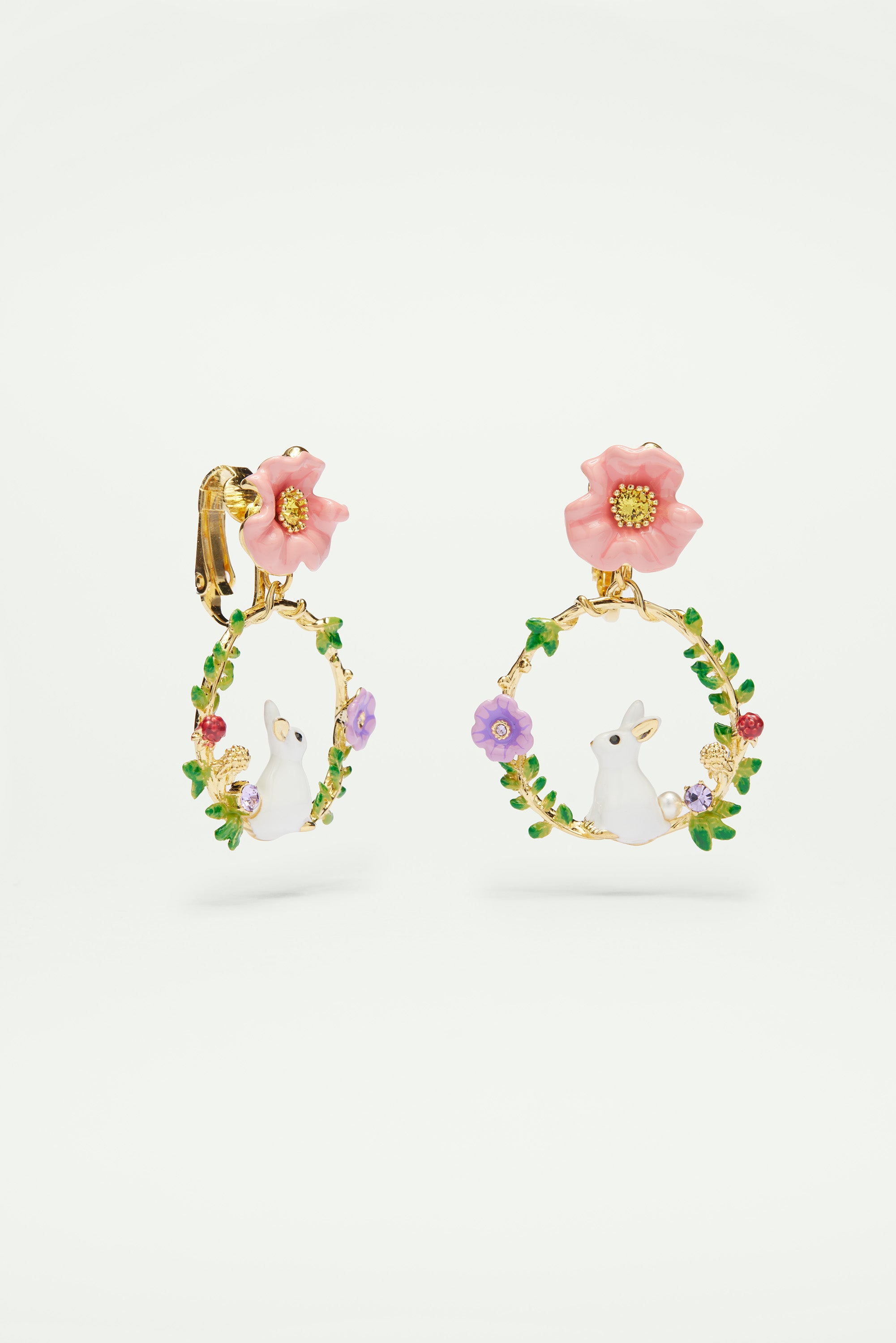 Rabbit on Flowered Branch Clip on Creoles