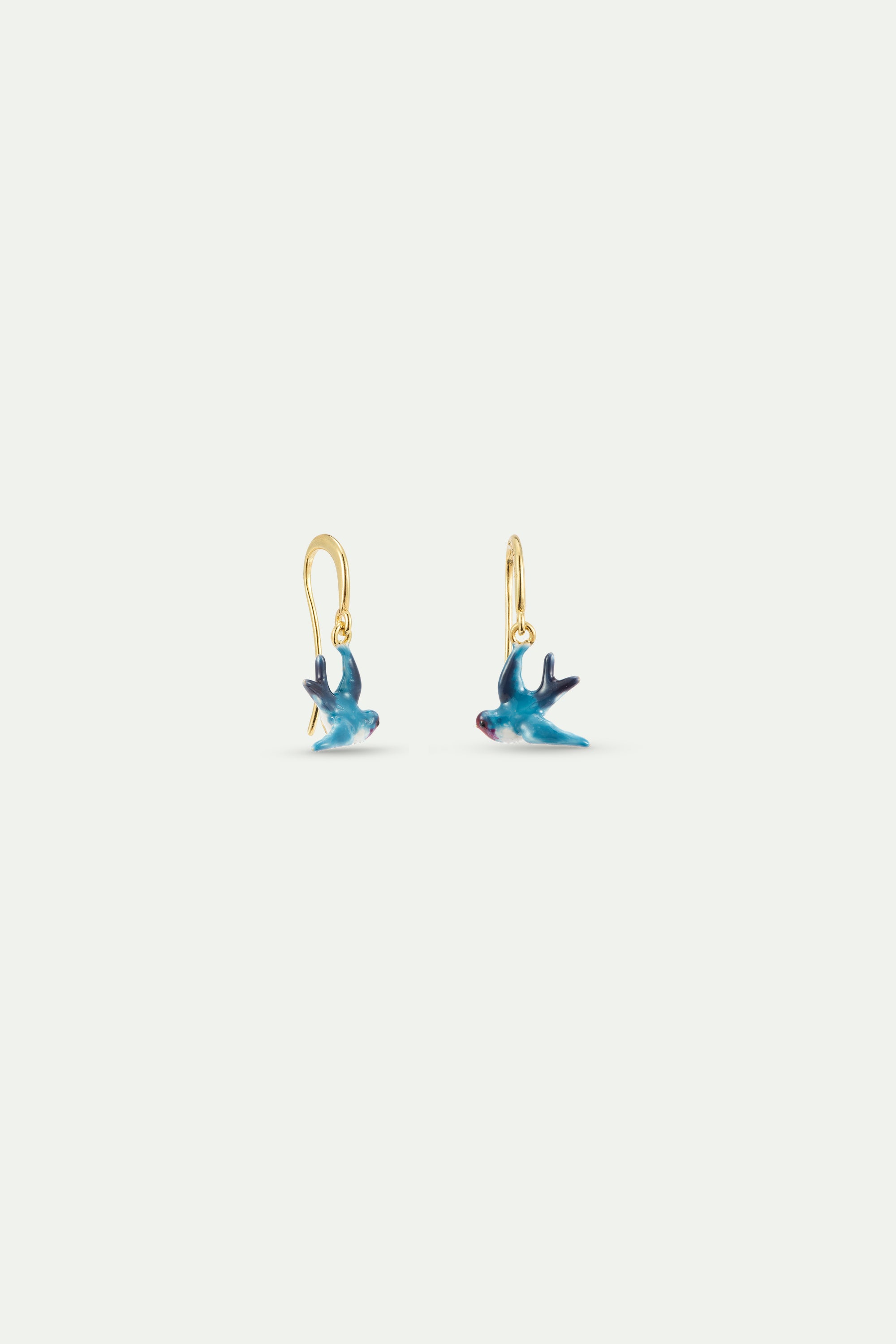 Blue swallow hook earrings
