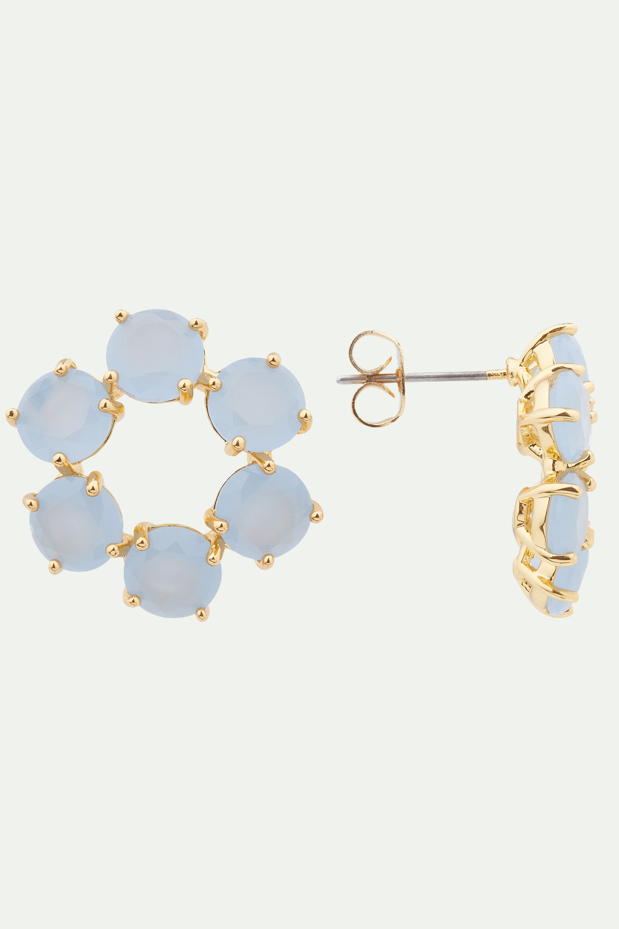 Sky blue Diamantine 6 stone post earrings