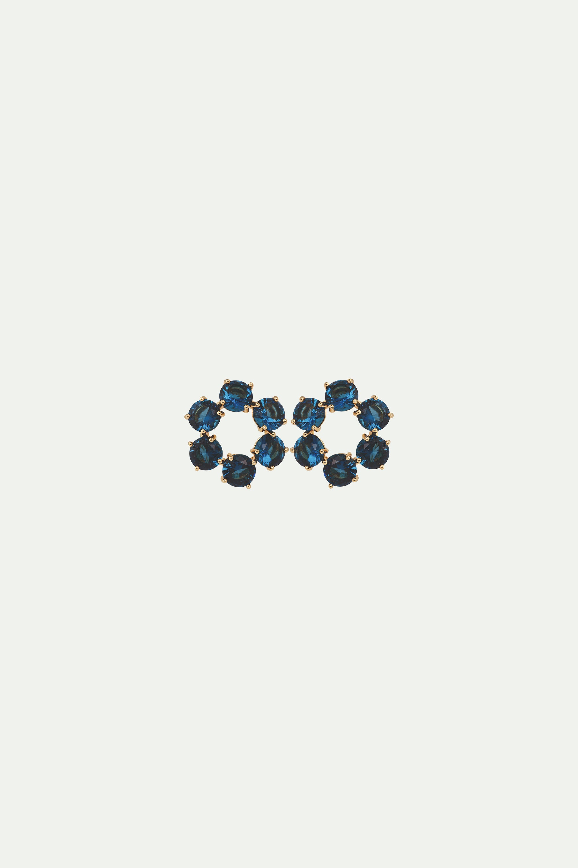 Ocean blue diamantine 6 stone post earrings