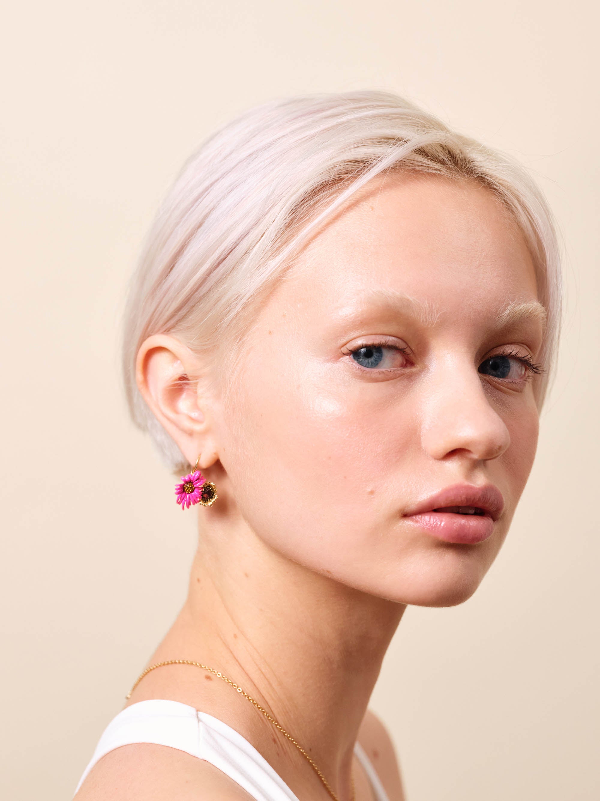 Purple coneflower sleeper earrings
