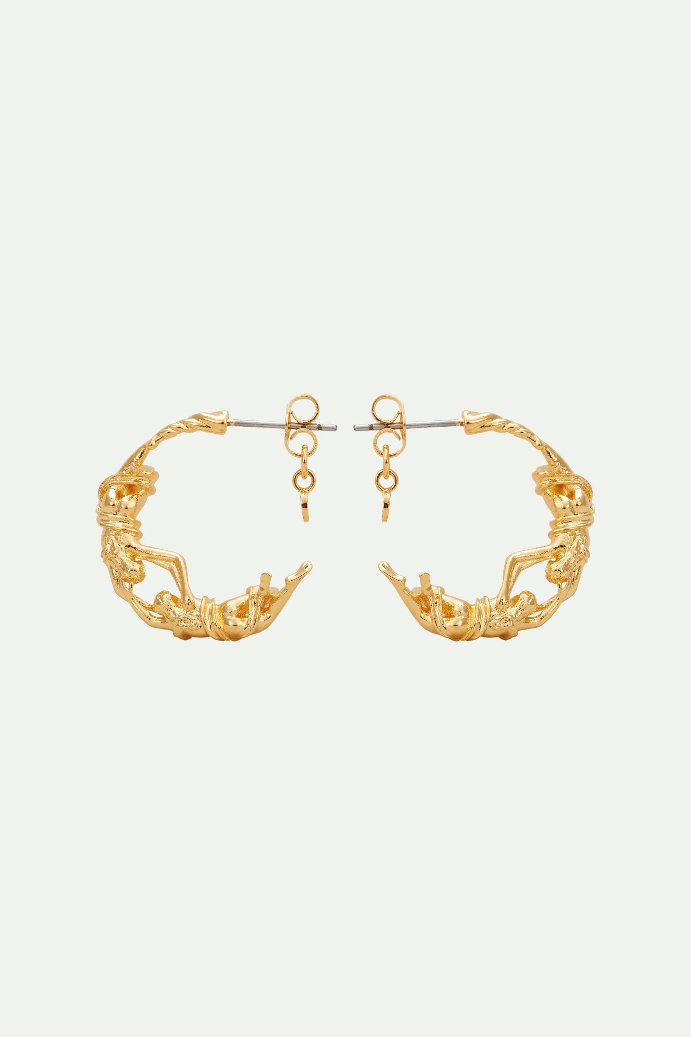 Gemini zodiac sign hoops earrings