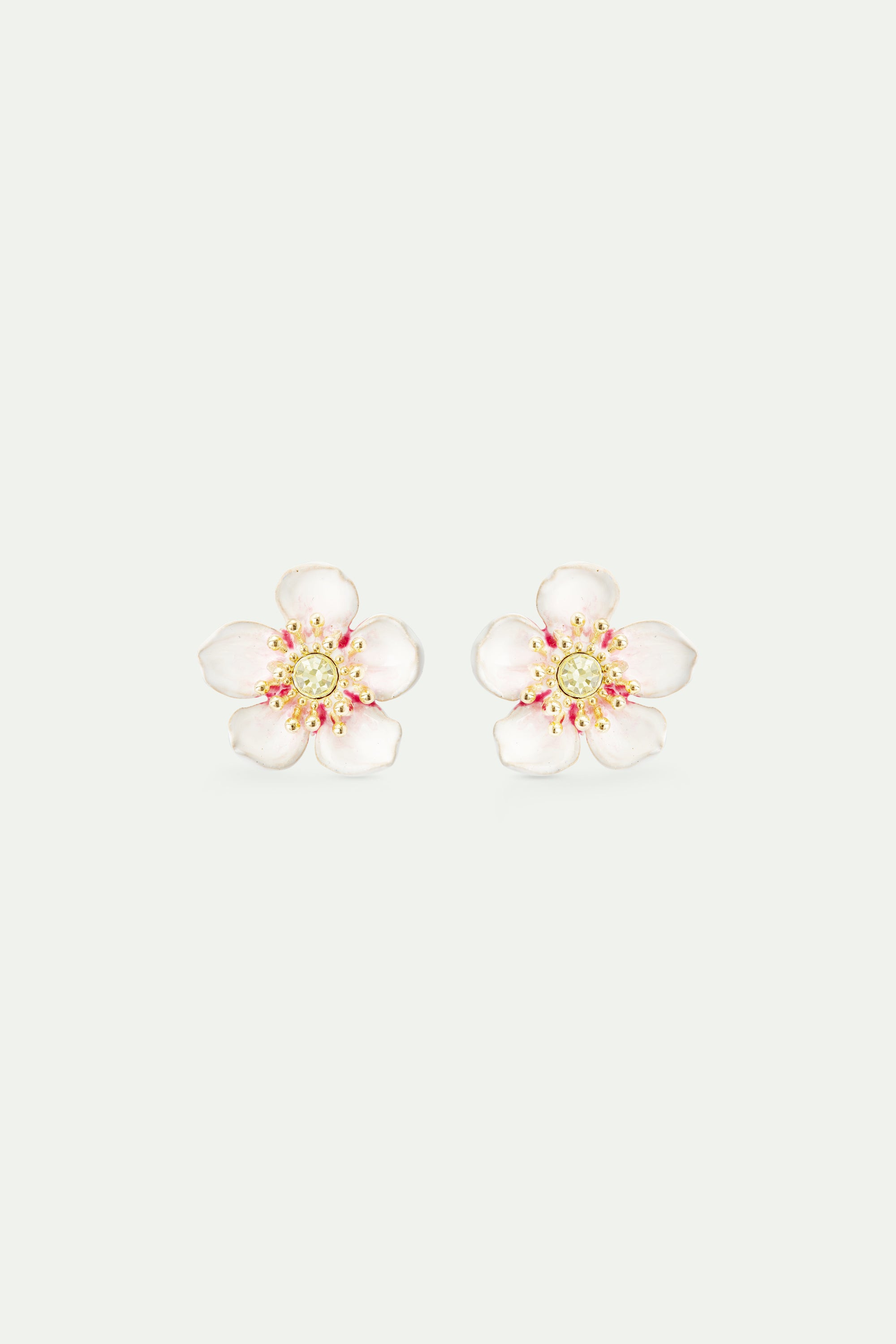 White cherry blossom post earrings