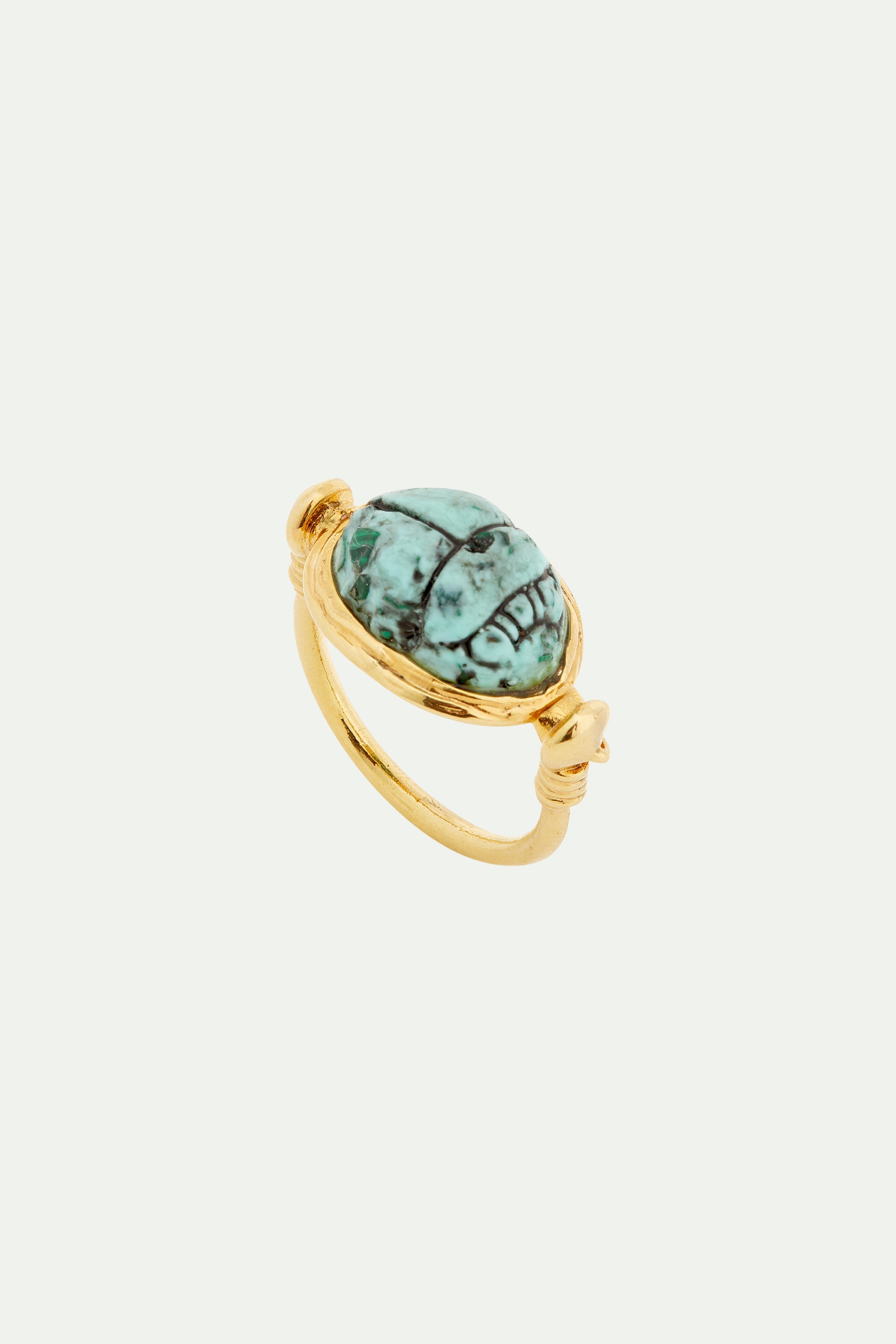 Turquoise scarab beetle ring