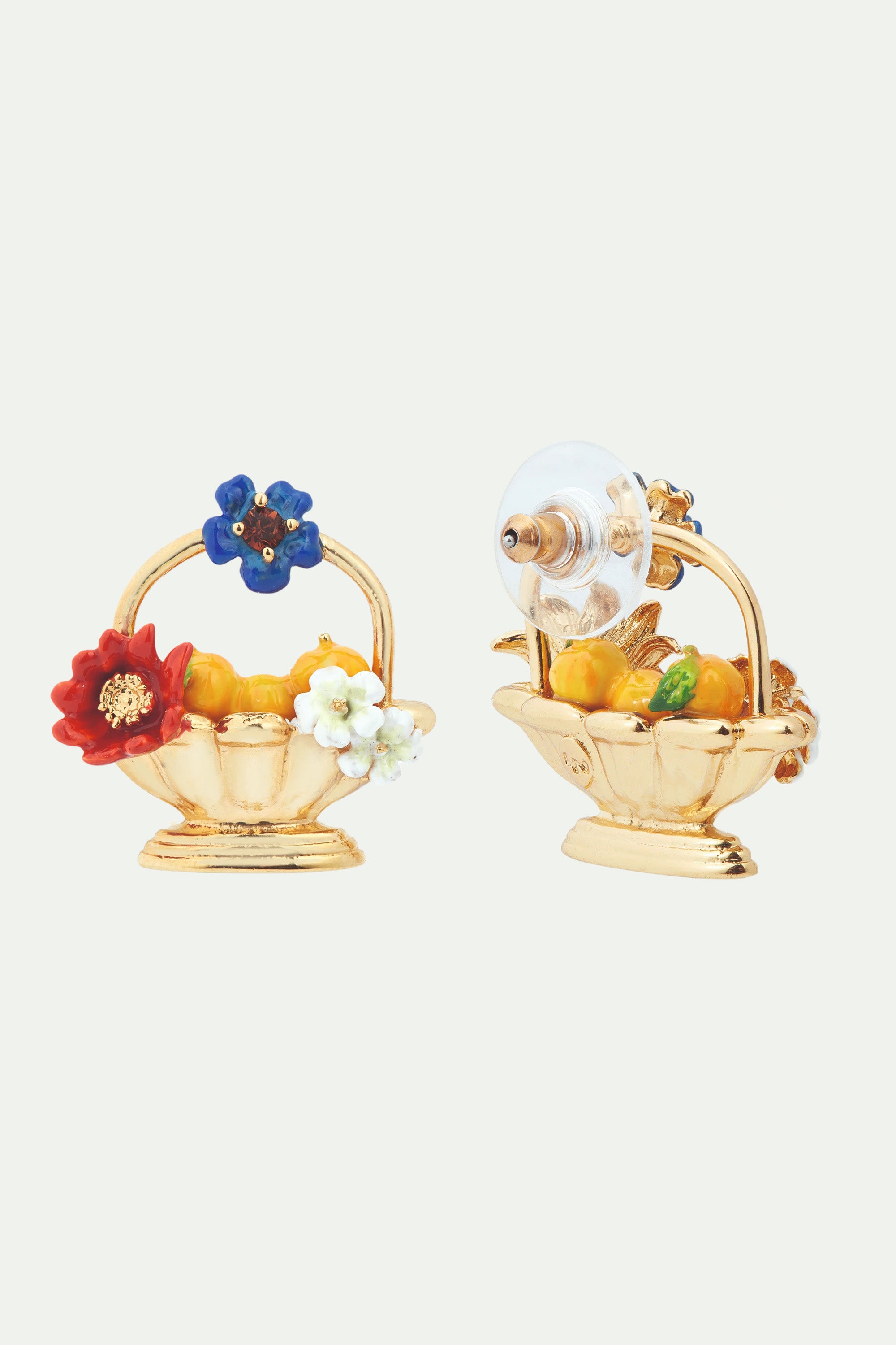 Fruit bowls and flower post earrings