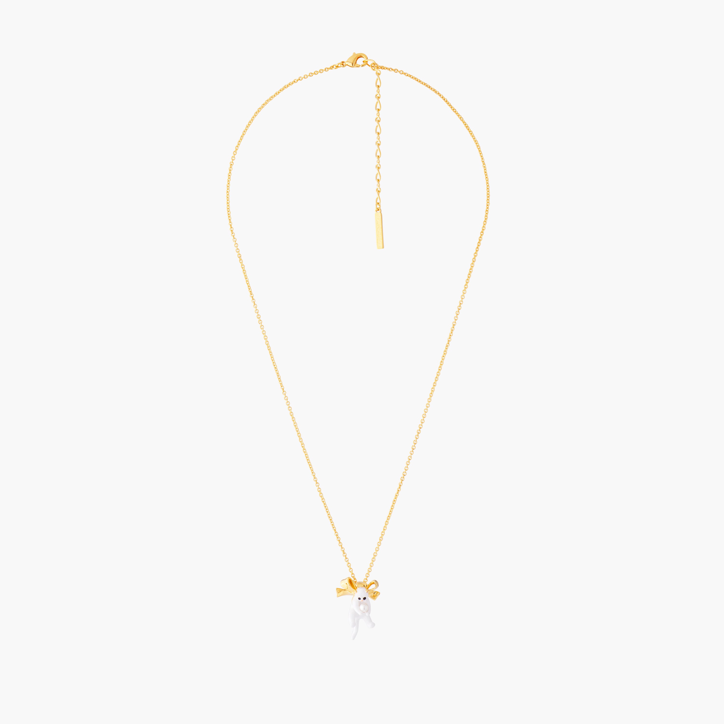 Kitty and Bow Pendant Necklace