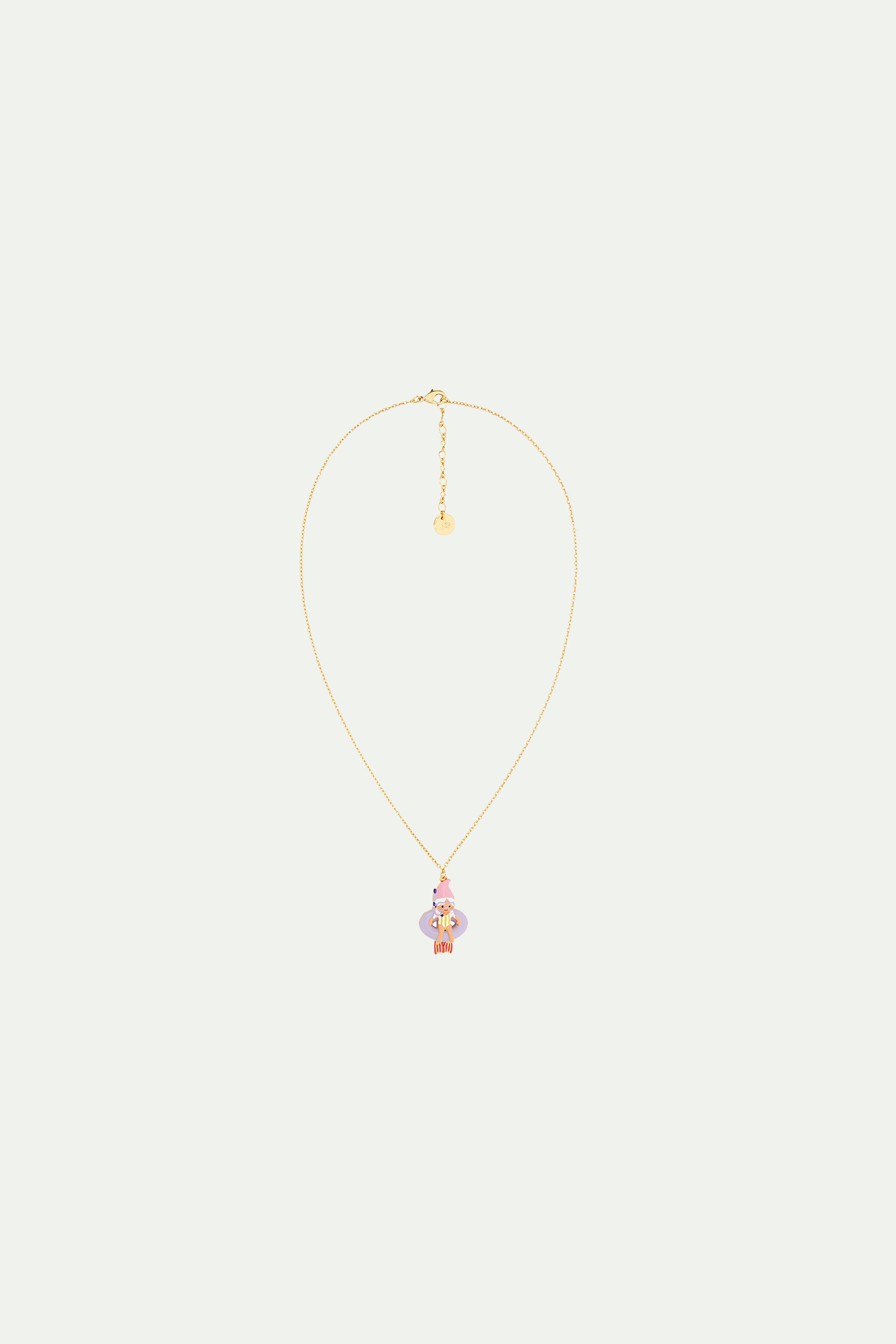 Diving gnome pendant necklace