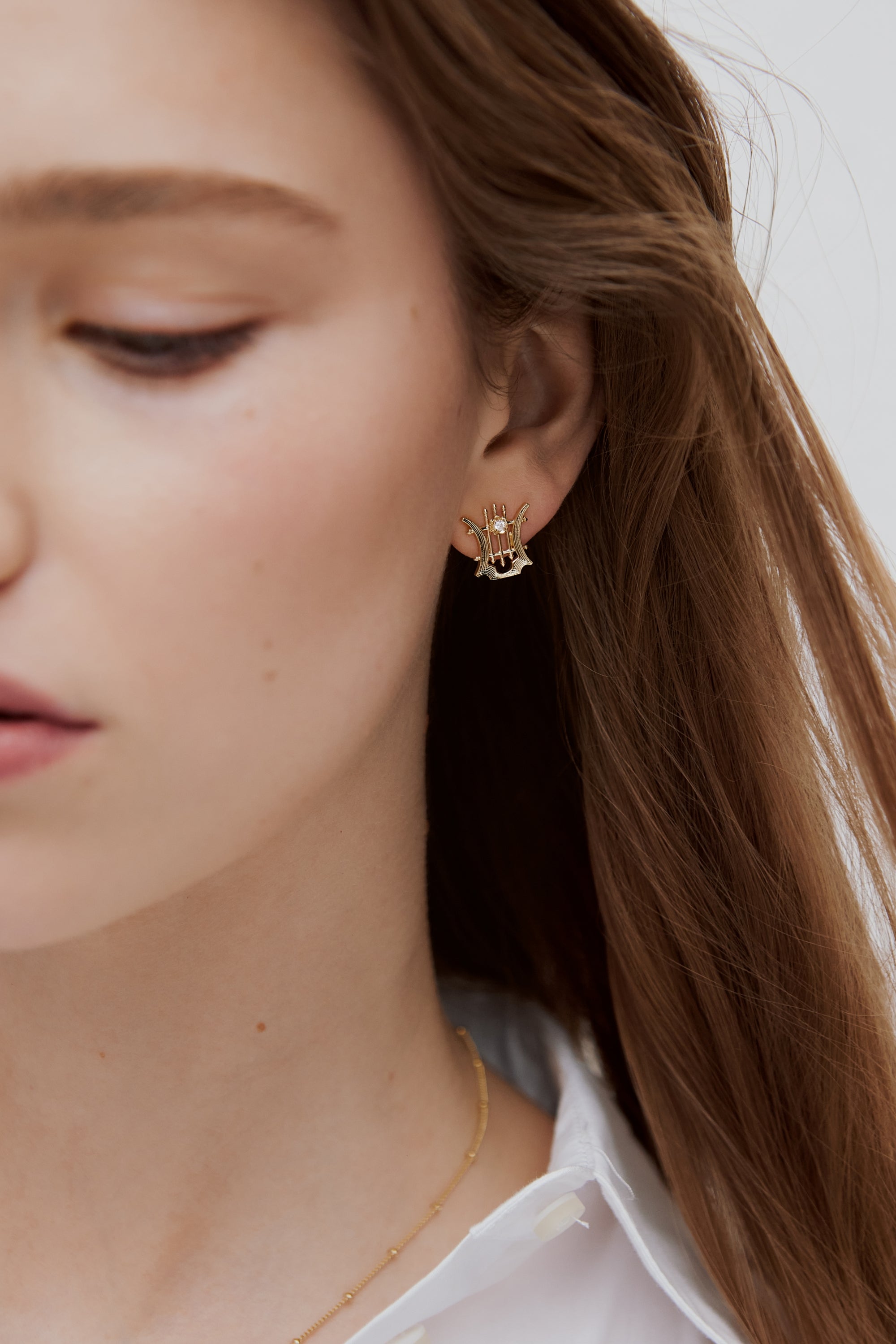Golden Lyre earrings