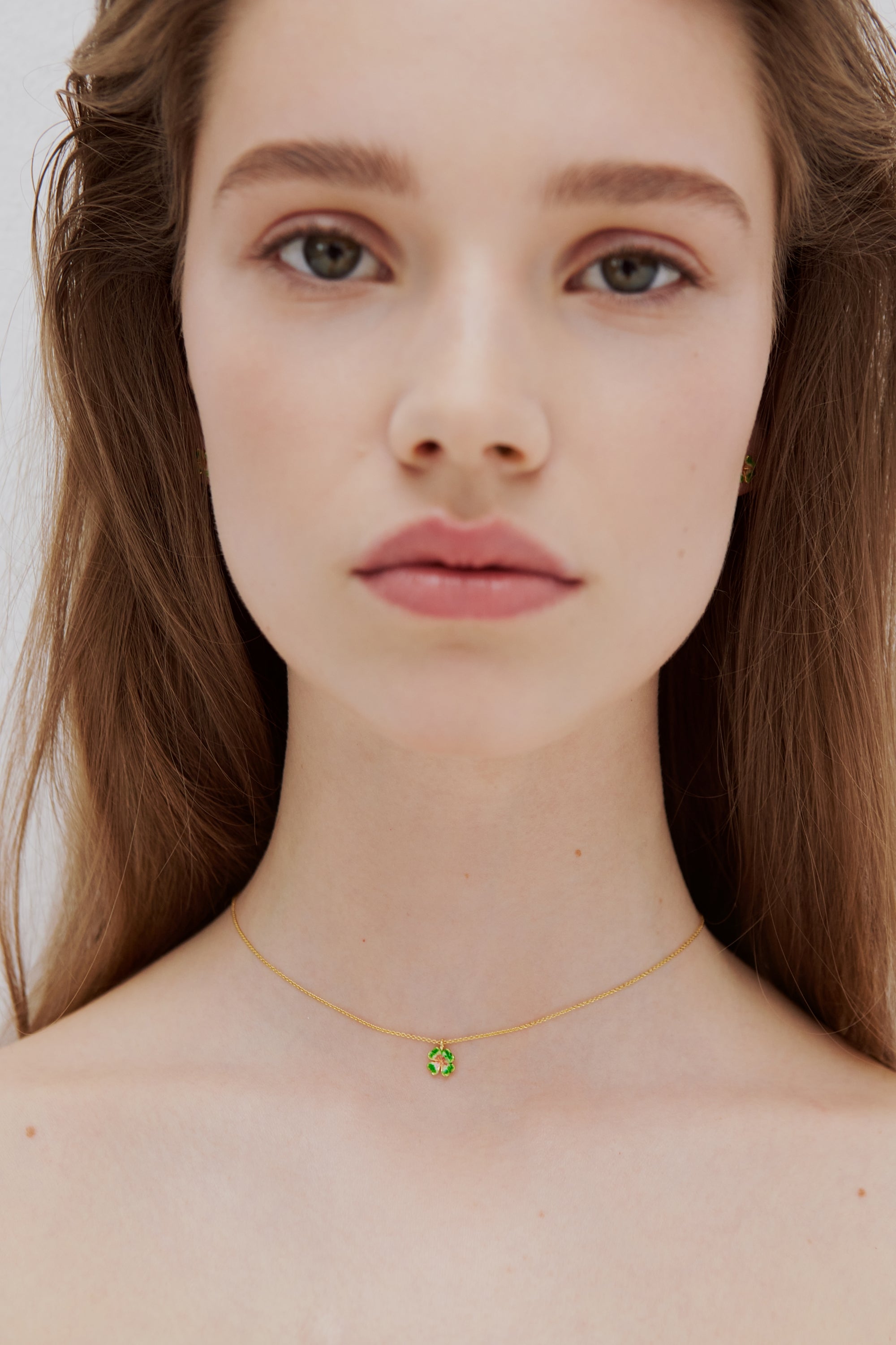 Little four-leaf clover pendant necklace
