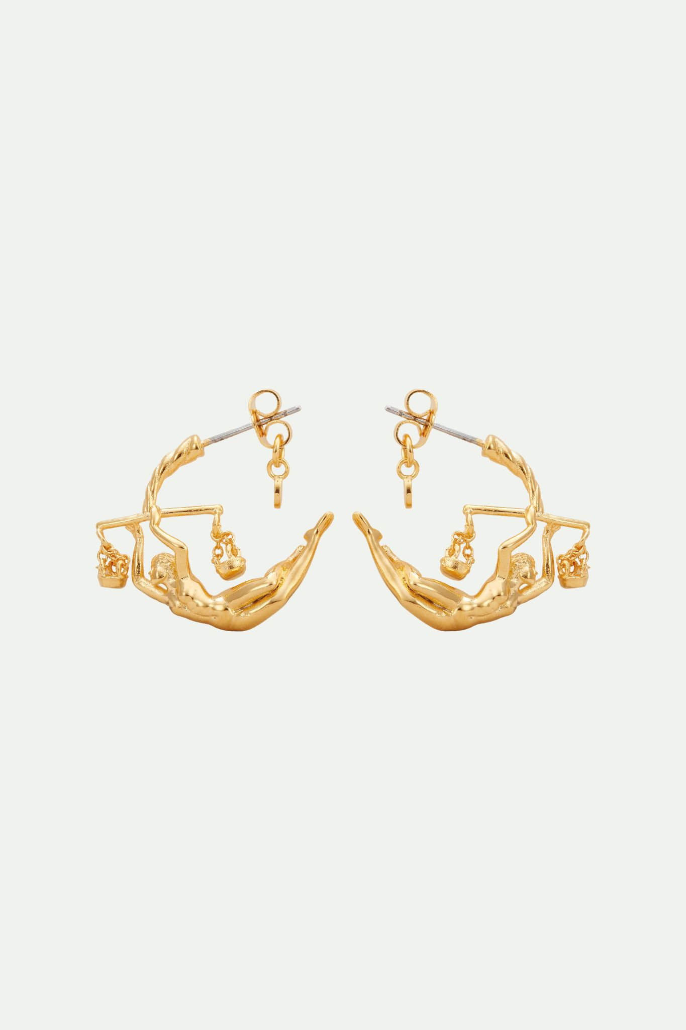 Libra zodiac sign hoops earrings
