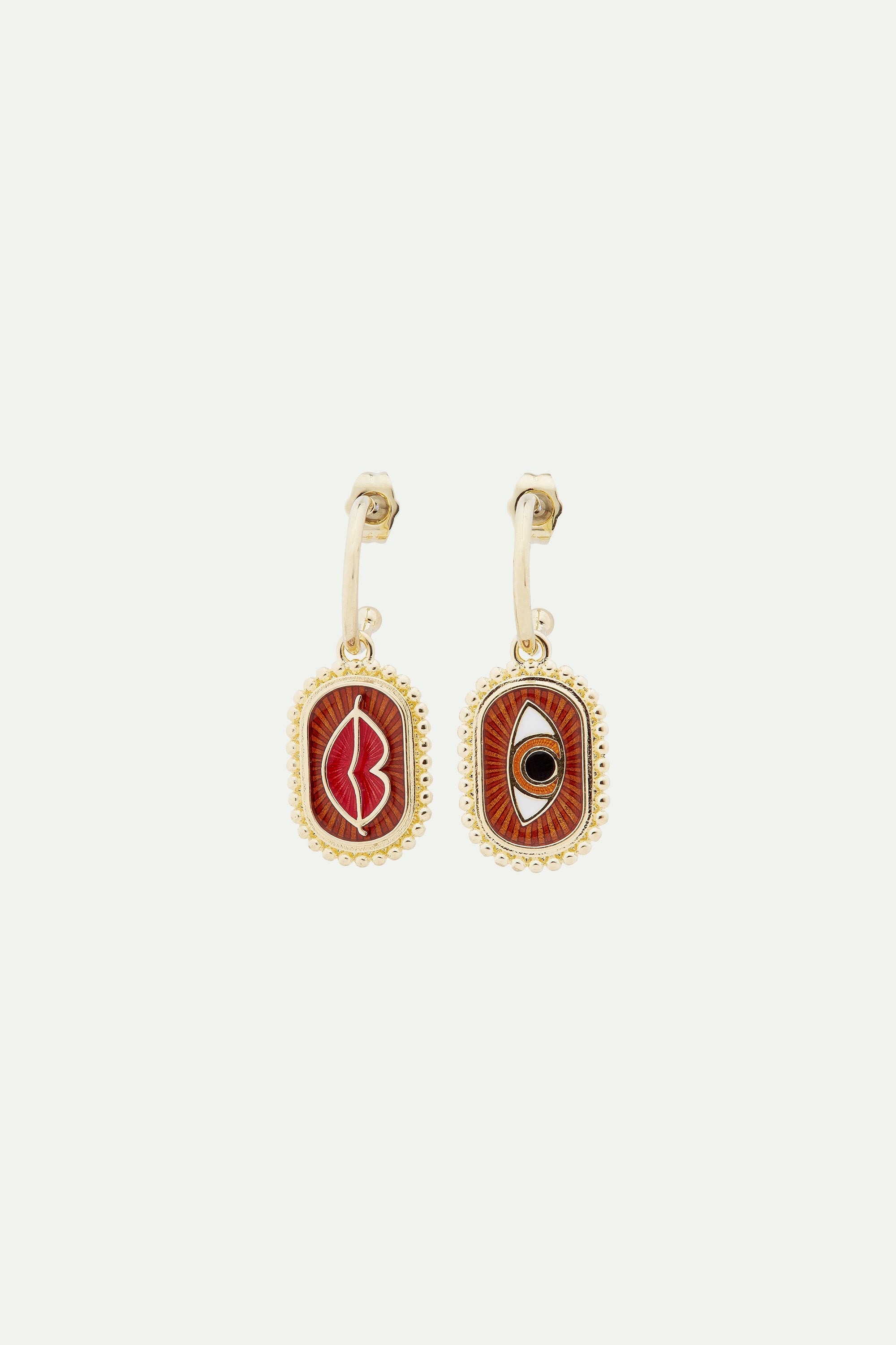 Divine protection asymmetrical post earrings