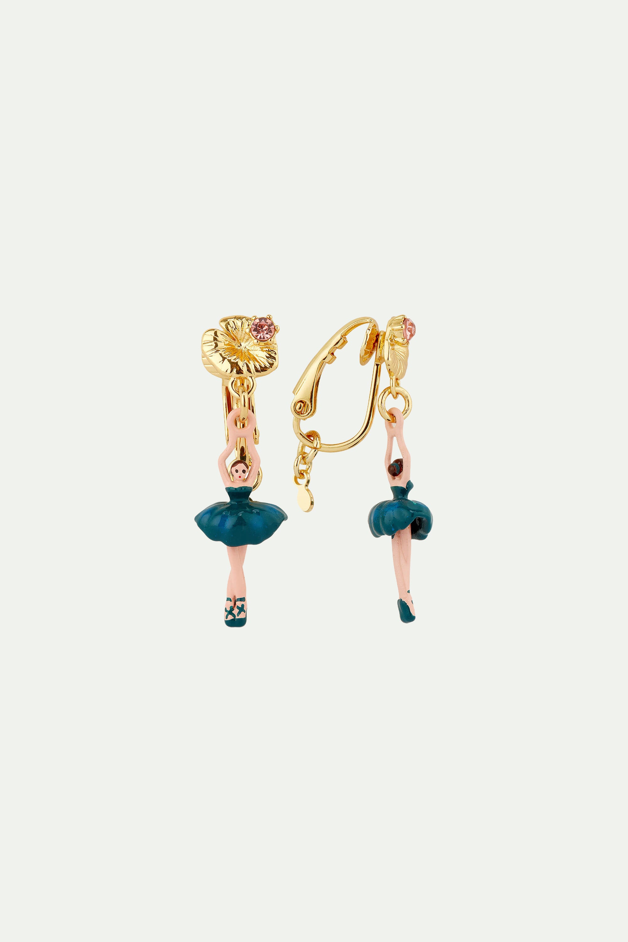 Mini ballerina water lily post earrings