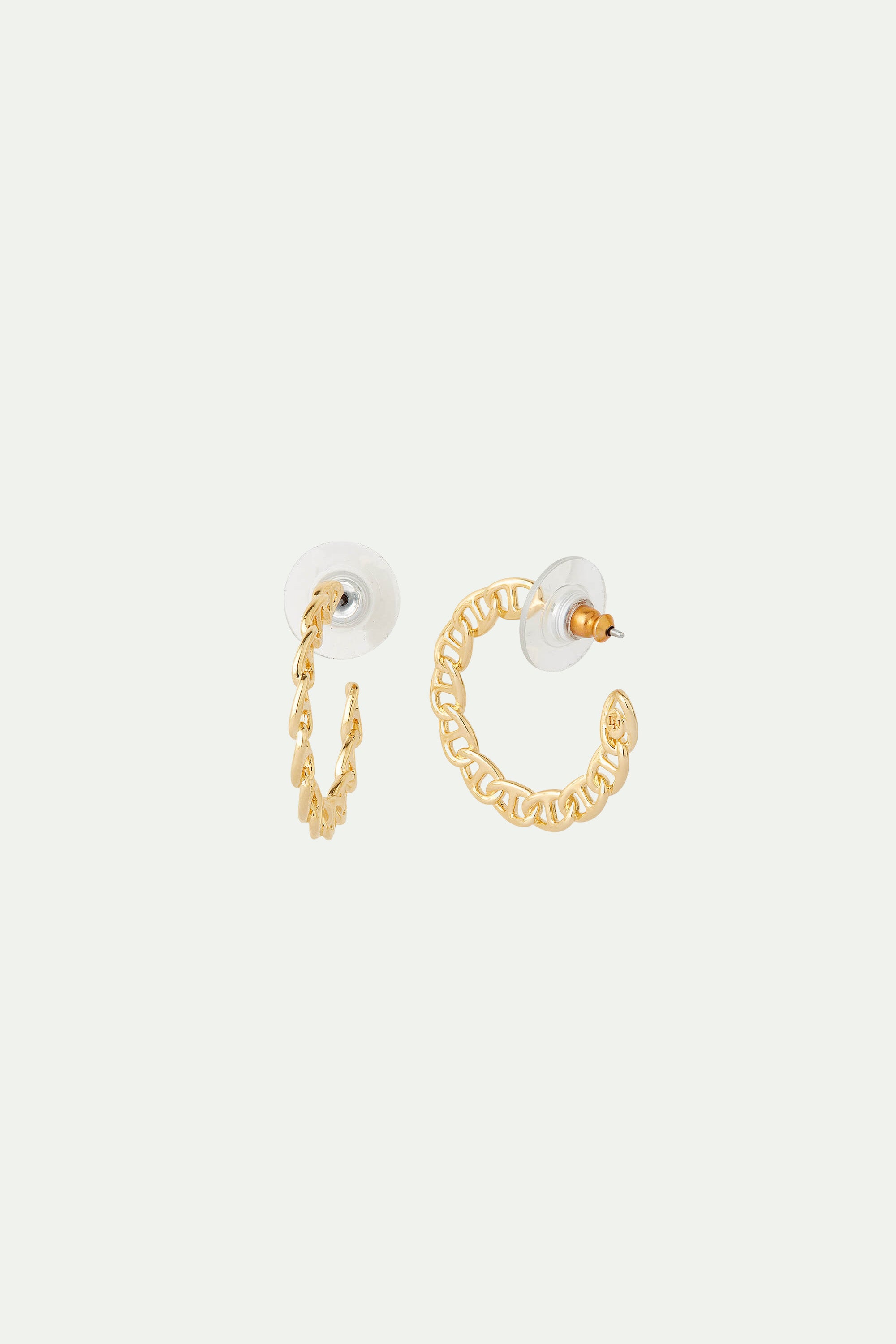 Mariner link chain post hoop earrings