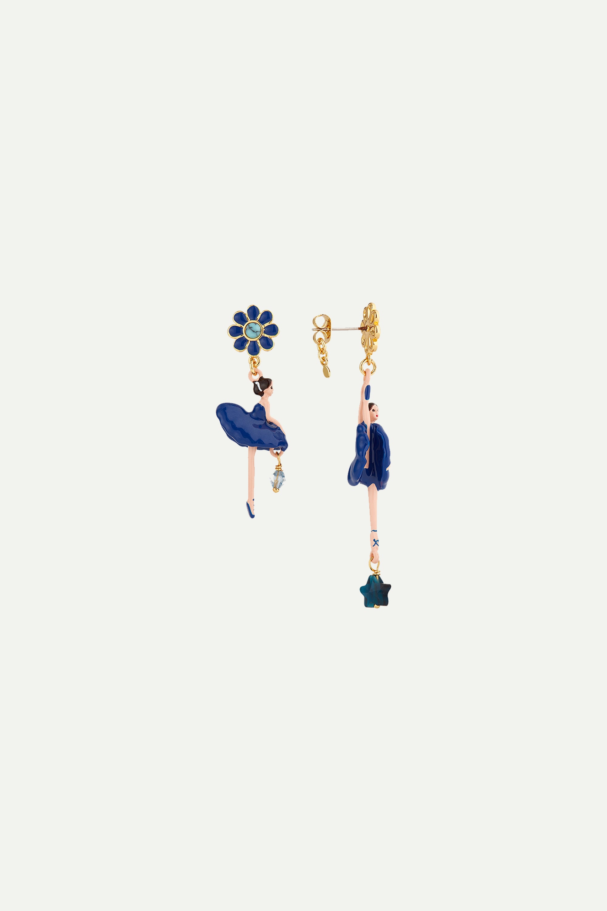 Mystery of the Nile ballerina asymmetrical post earrings