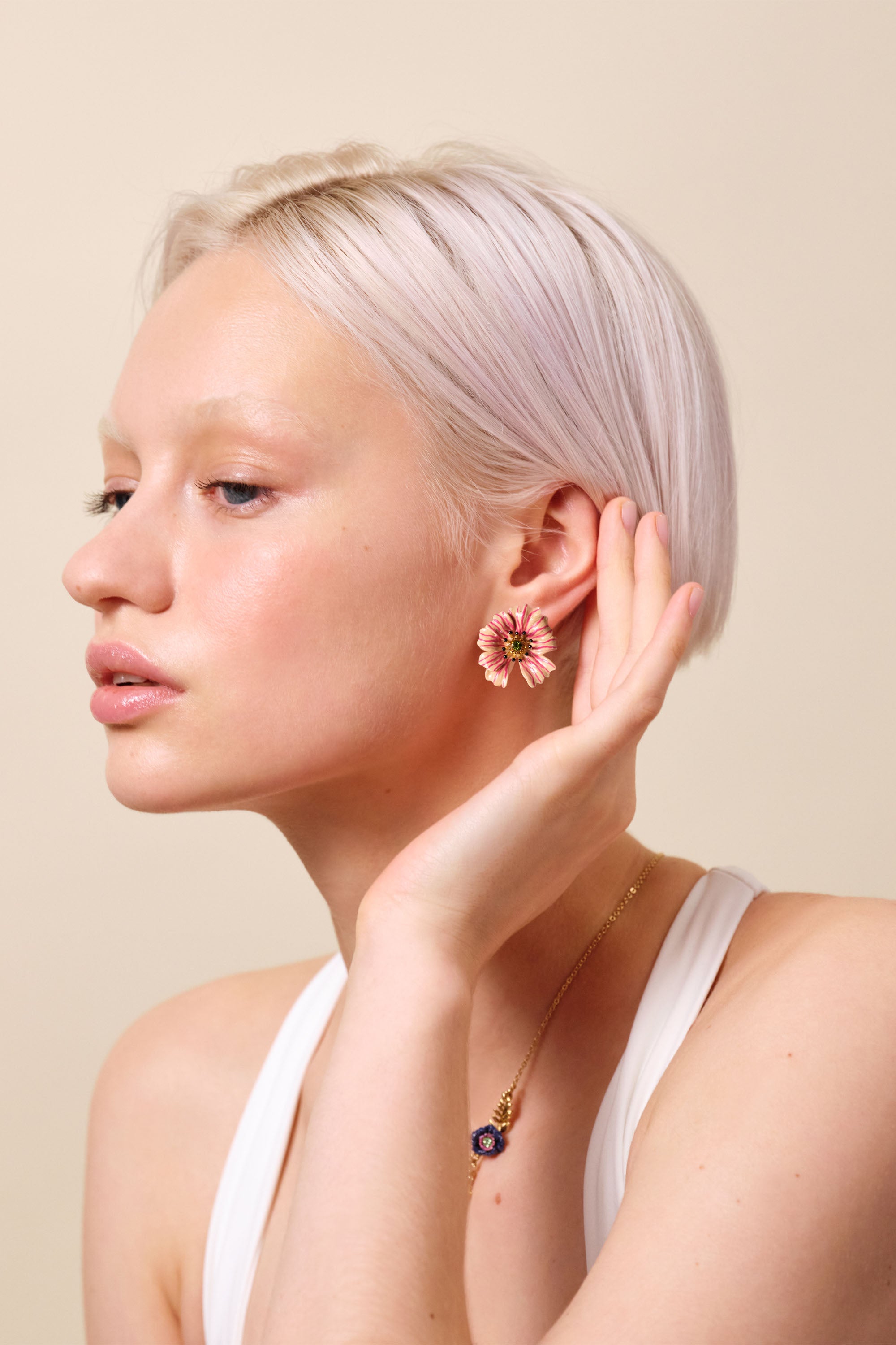 Cosmos flower earrings