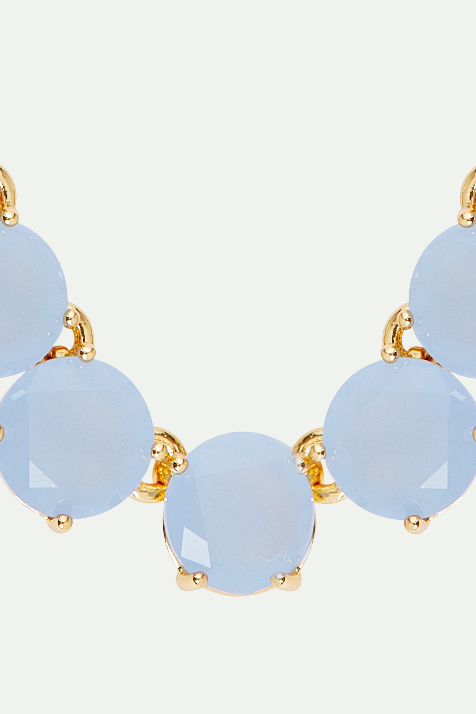 Sky blue diamantine round stone choker necklace