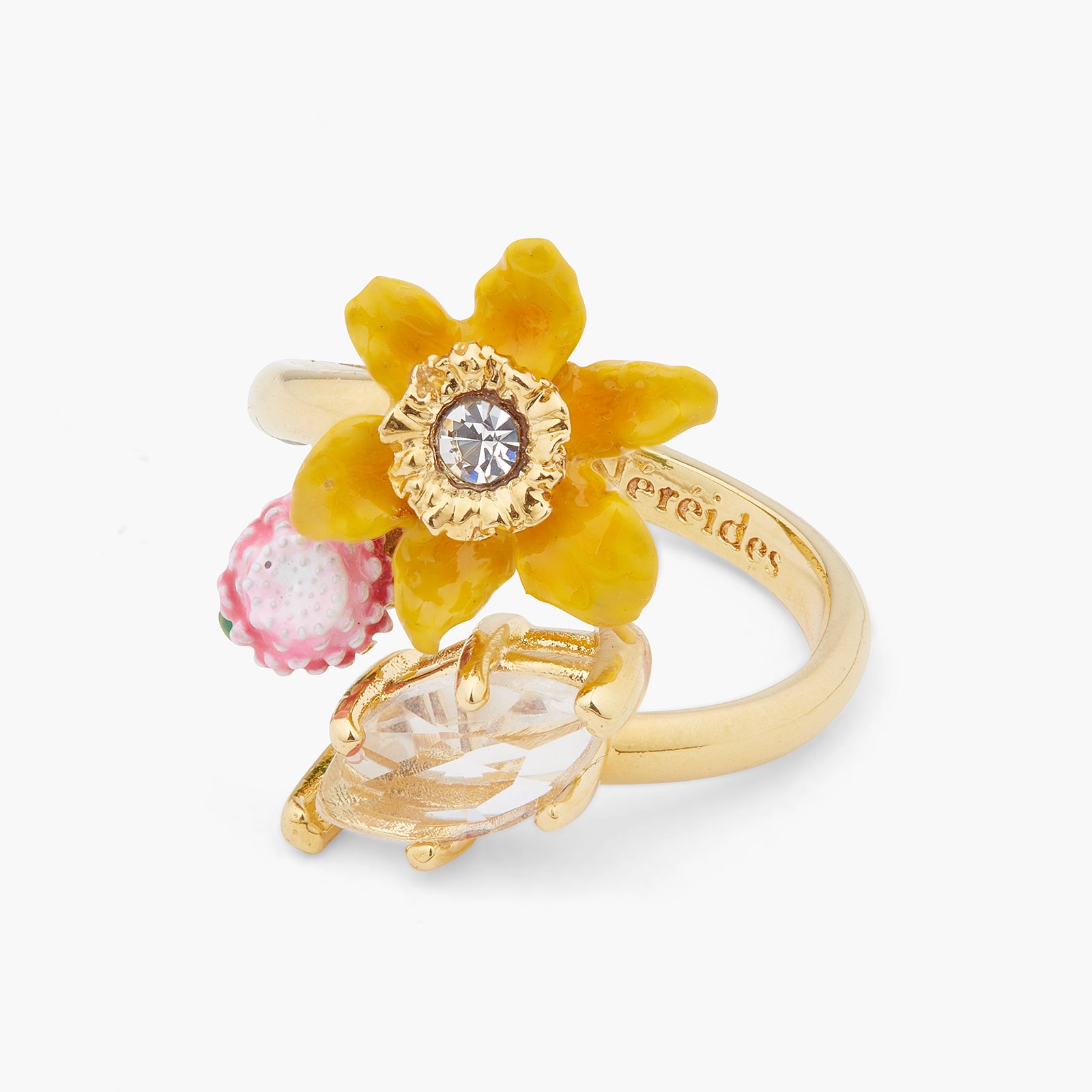 Daffodil flower adjustable ring