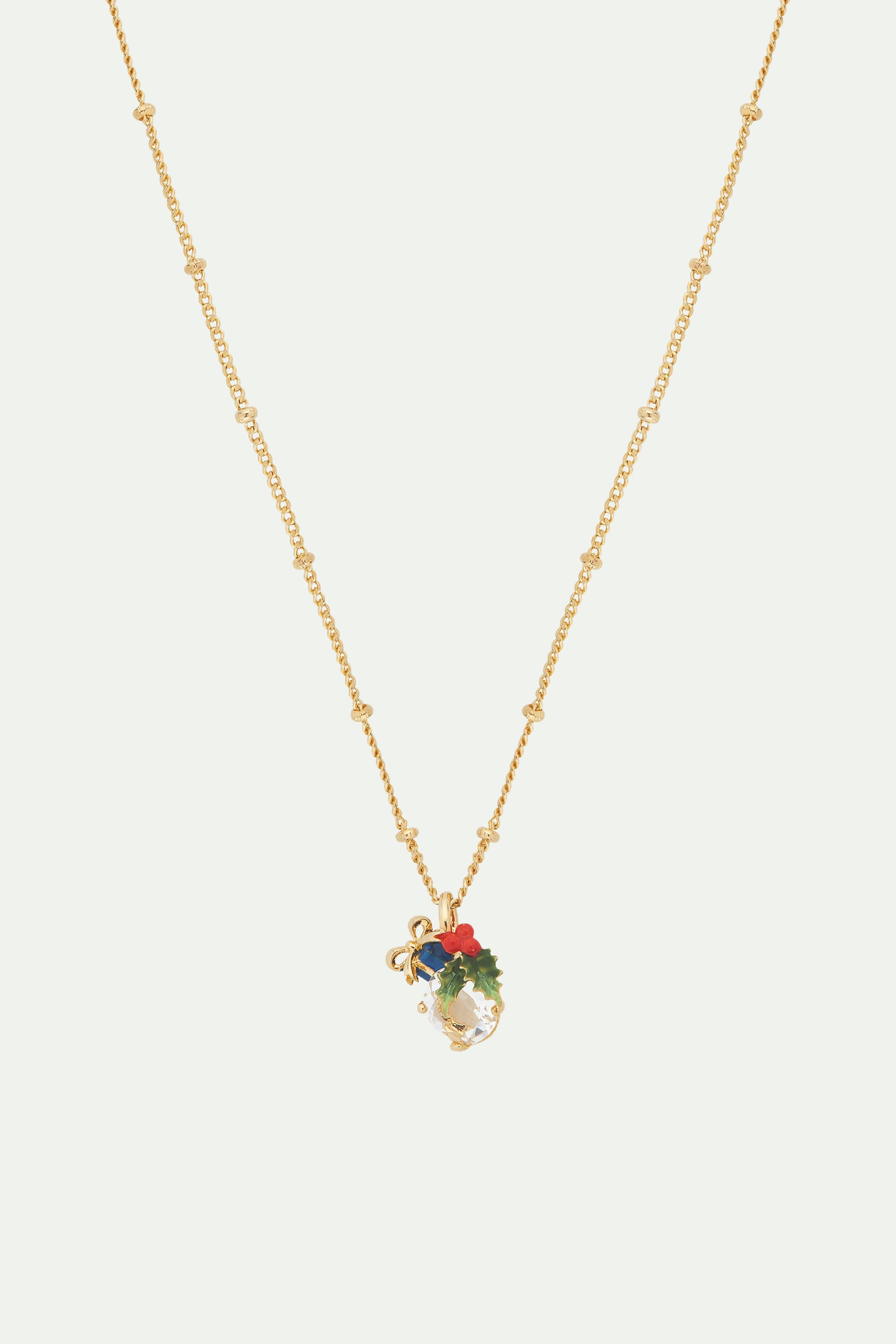 Faceted glass and christmas gift pendant necklace