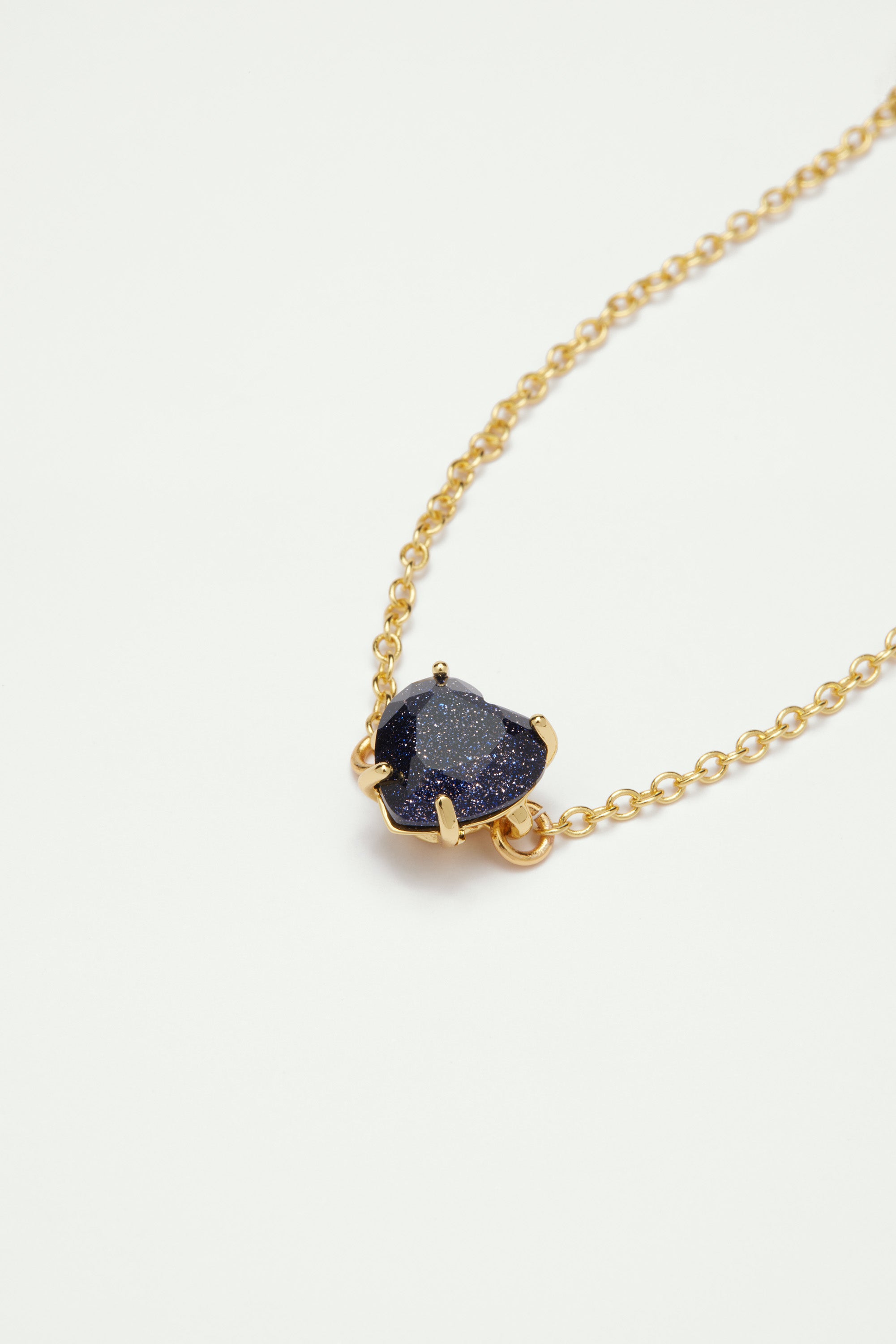 Deep Sparkling Blue Heart Stone La Diamantine Thin Bracelet