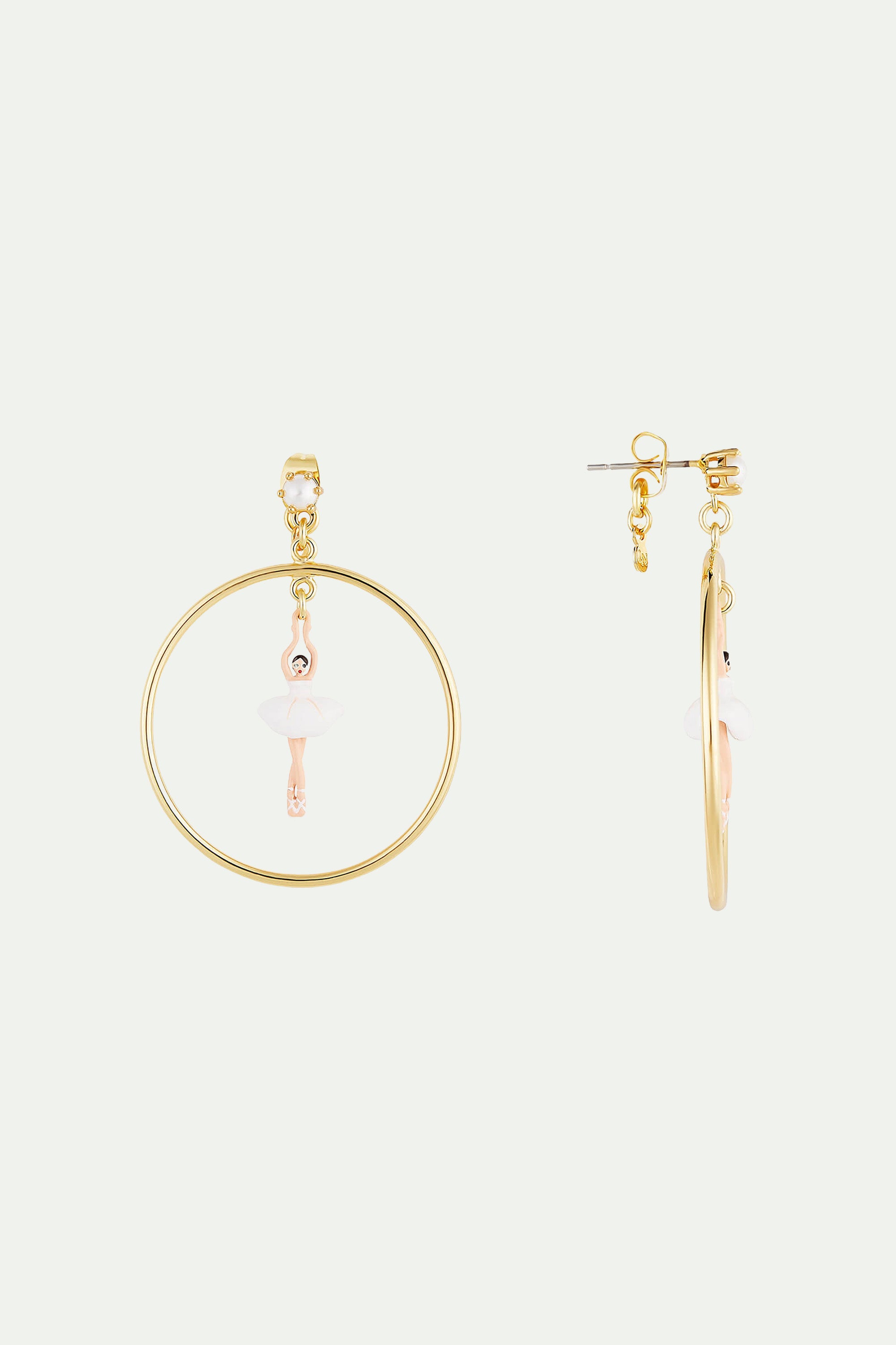 Post Earrings MINI PAS DE DEUX Blanc