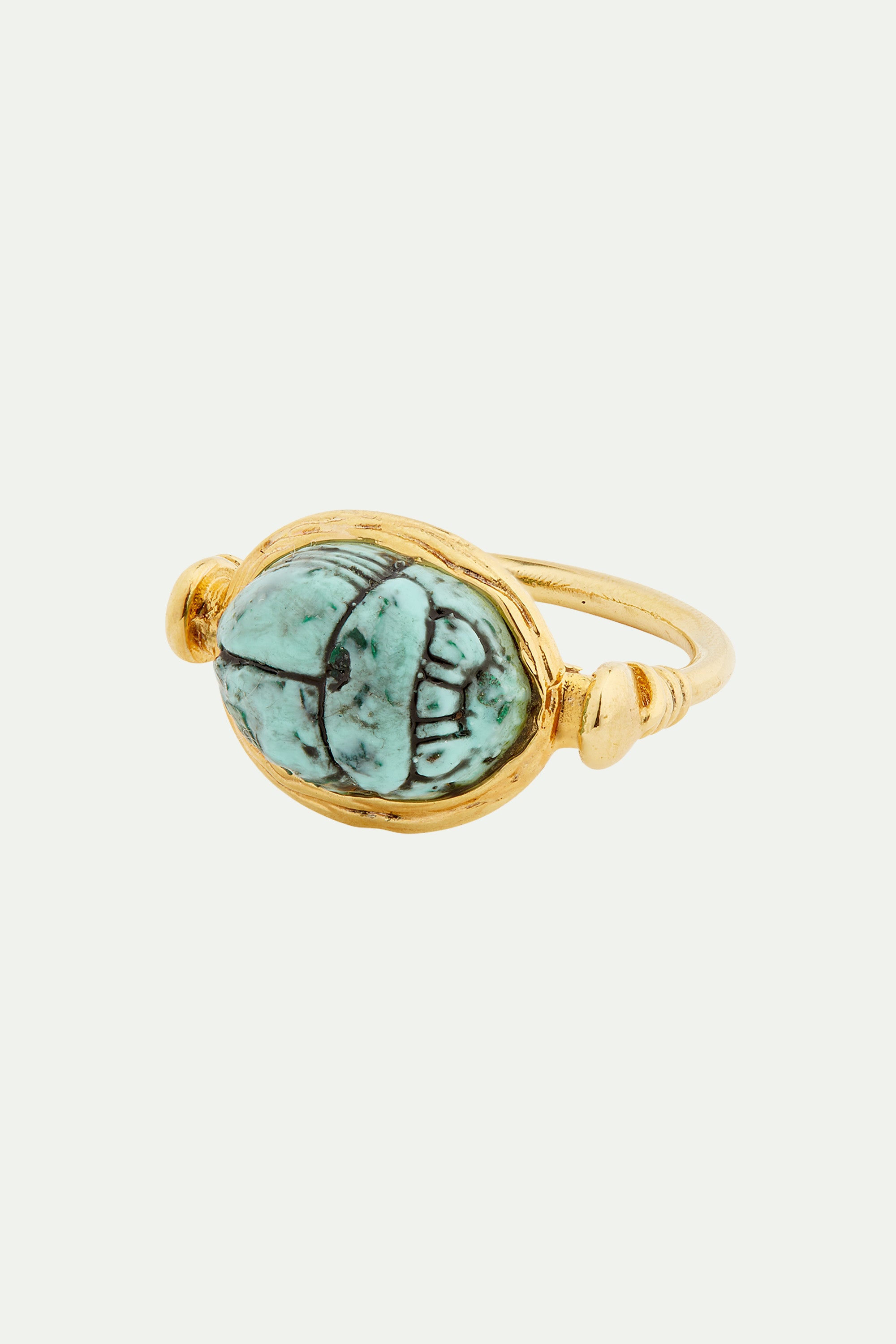 Turquoise scarab beetle ring