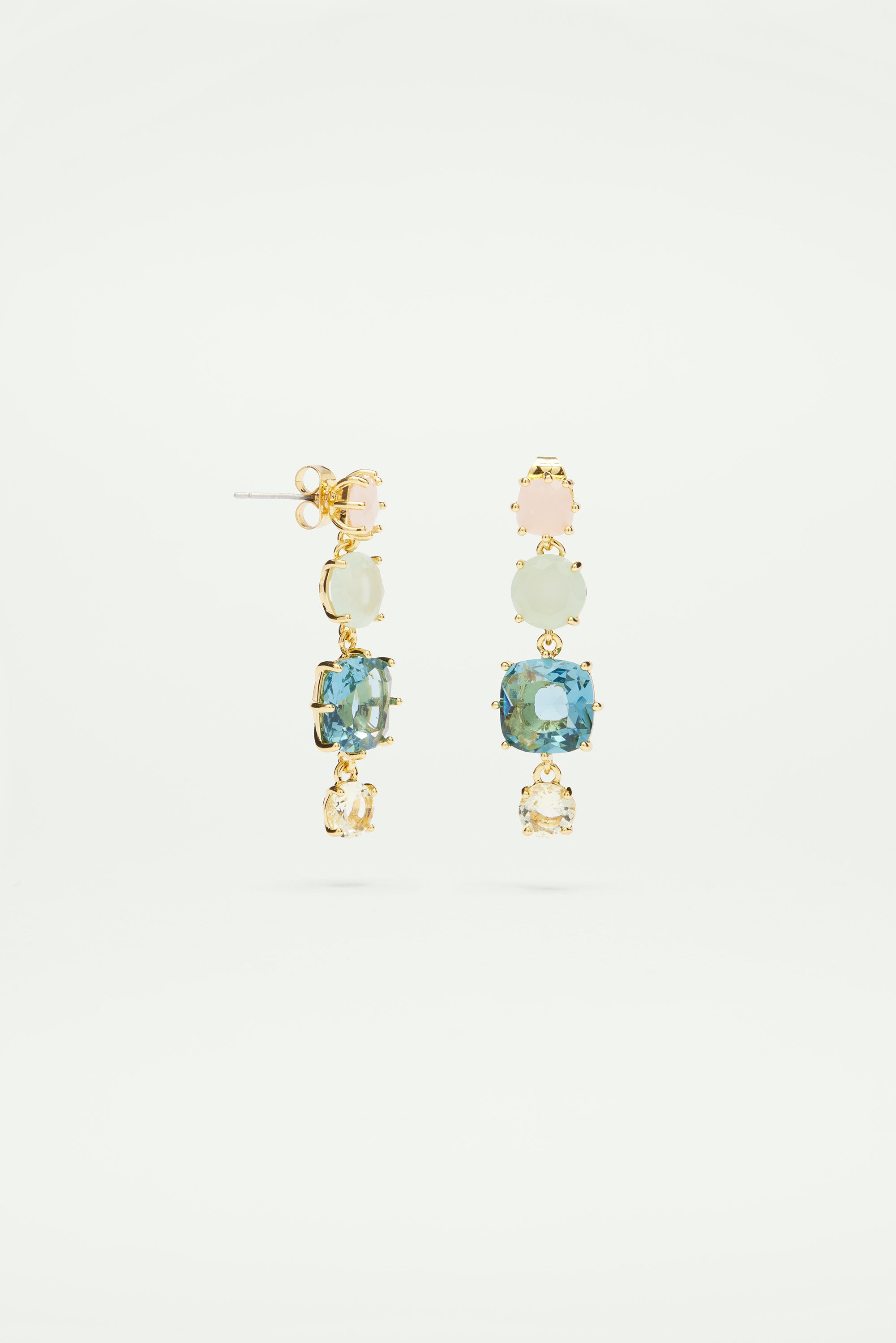 La Diamantine Acqua Azzura 4 Stones Post Earrings