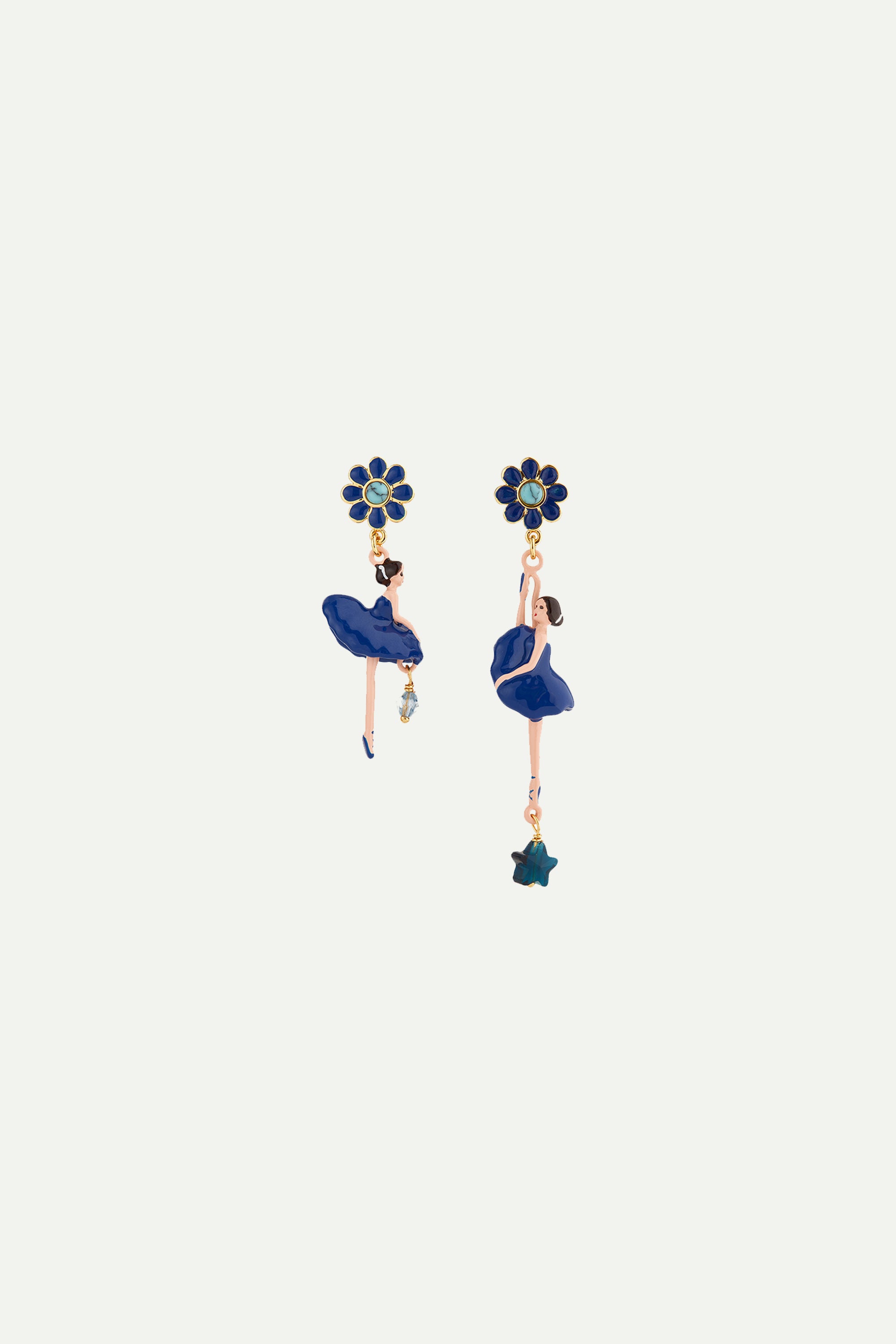 Mystery of the Nile ballerina asymmetrical post earrings