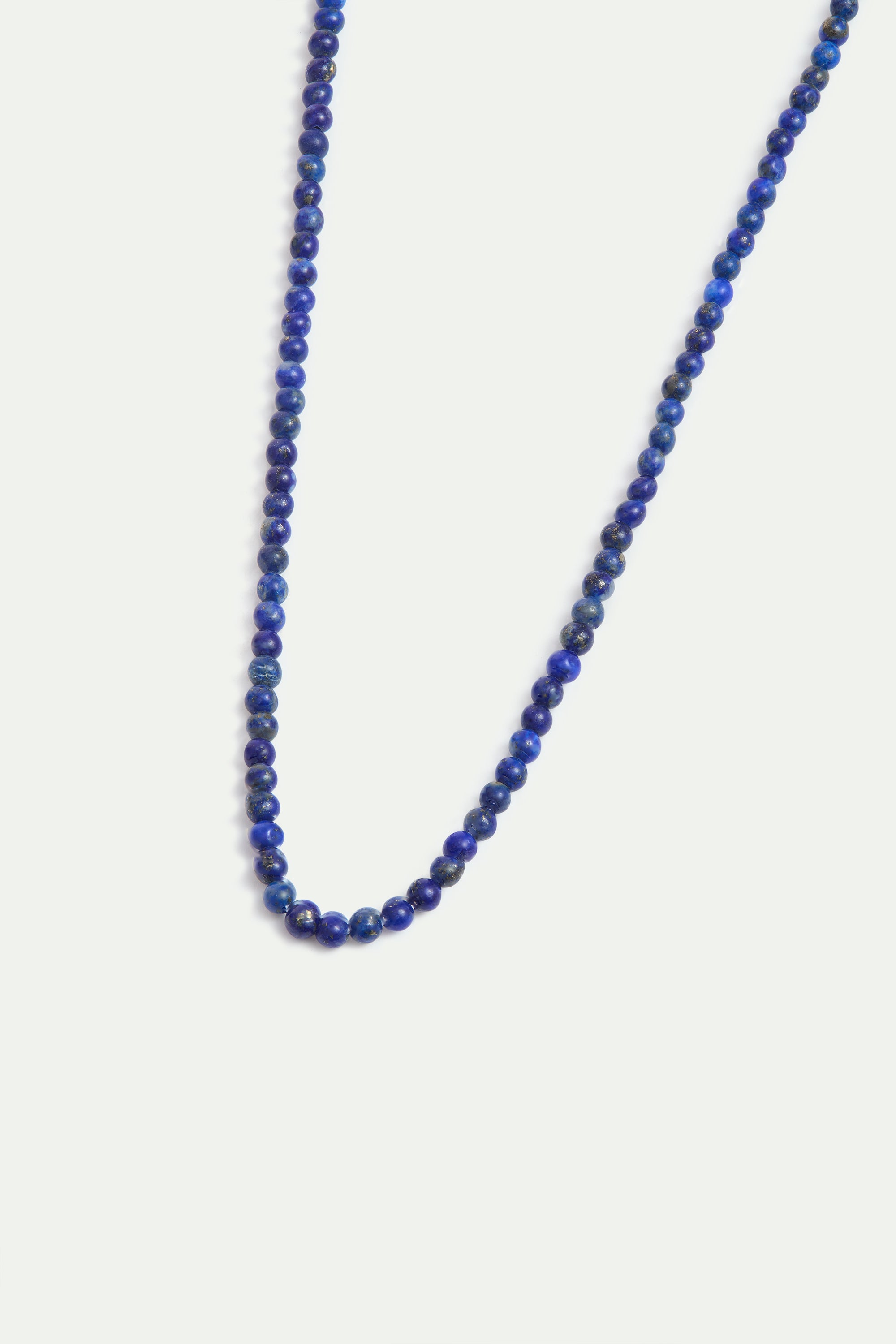 Thin blue lapis lazuli bead necklace