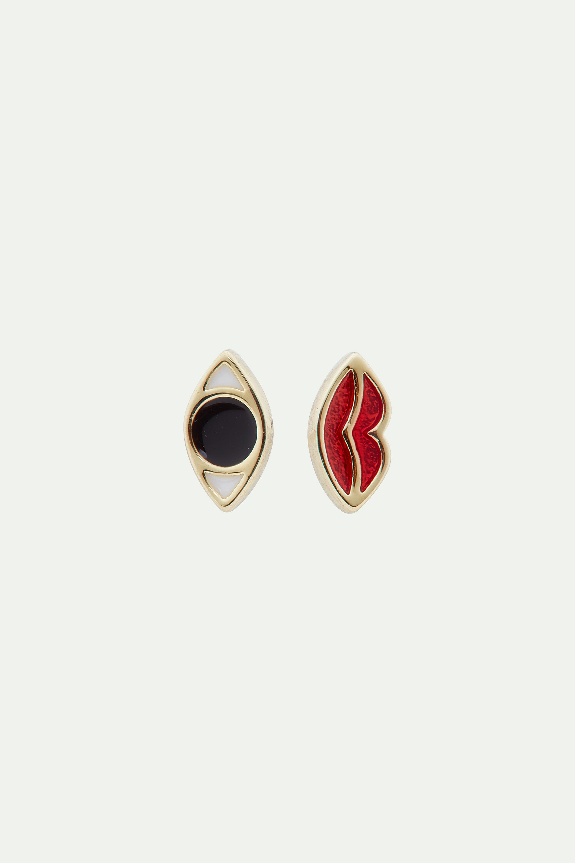Divine protection asymmetrical post earrings