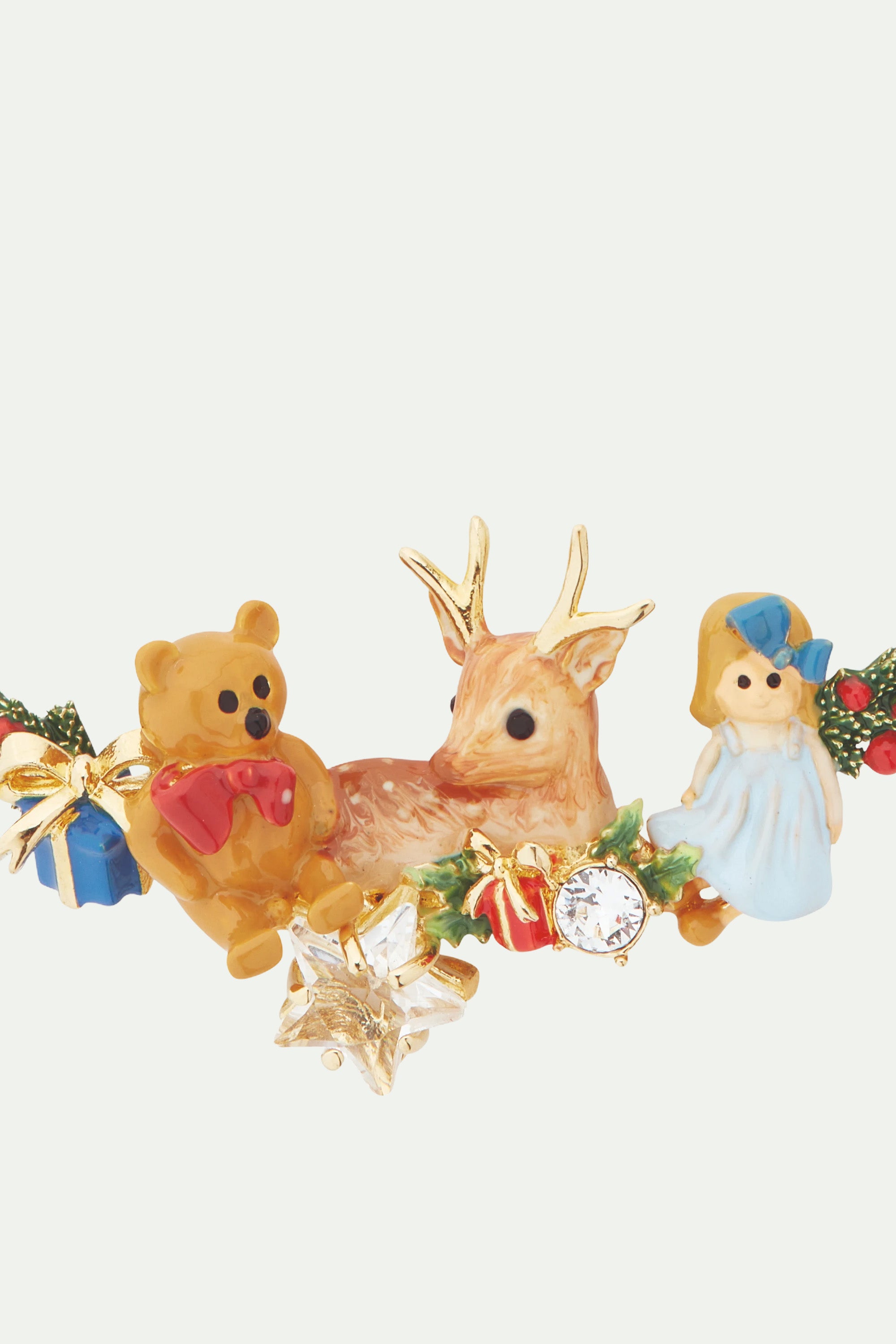 Fawn and christmas gift statement necklace