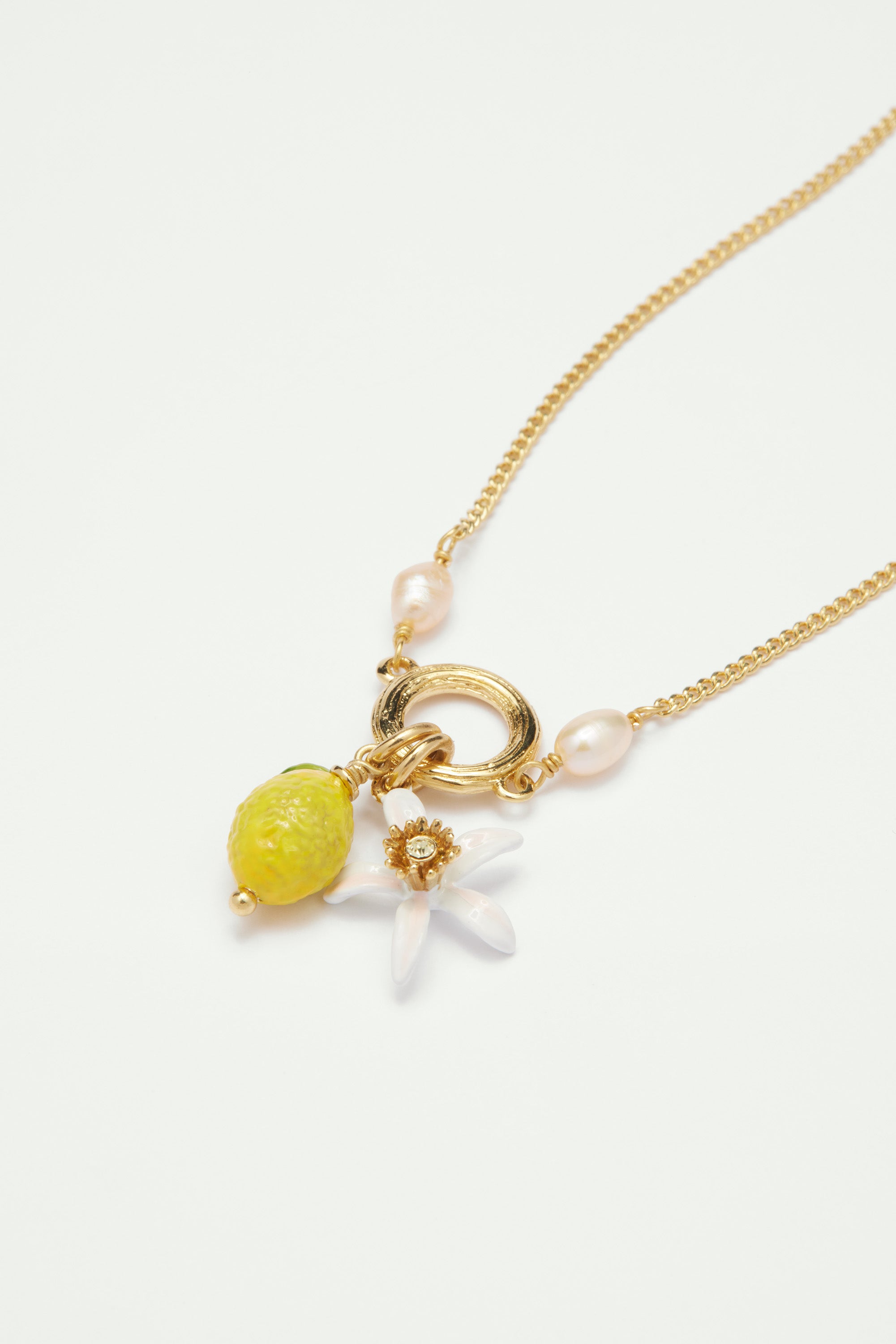 Lemon and lemon blossom fine bracelet