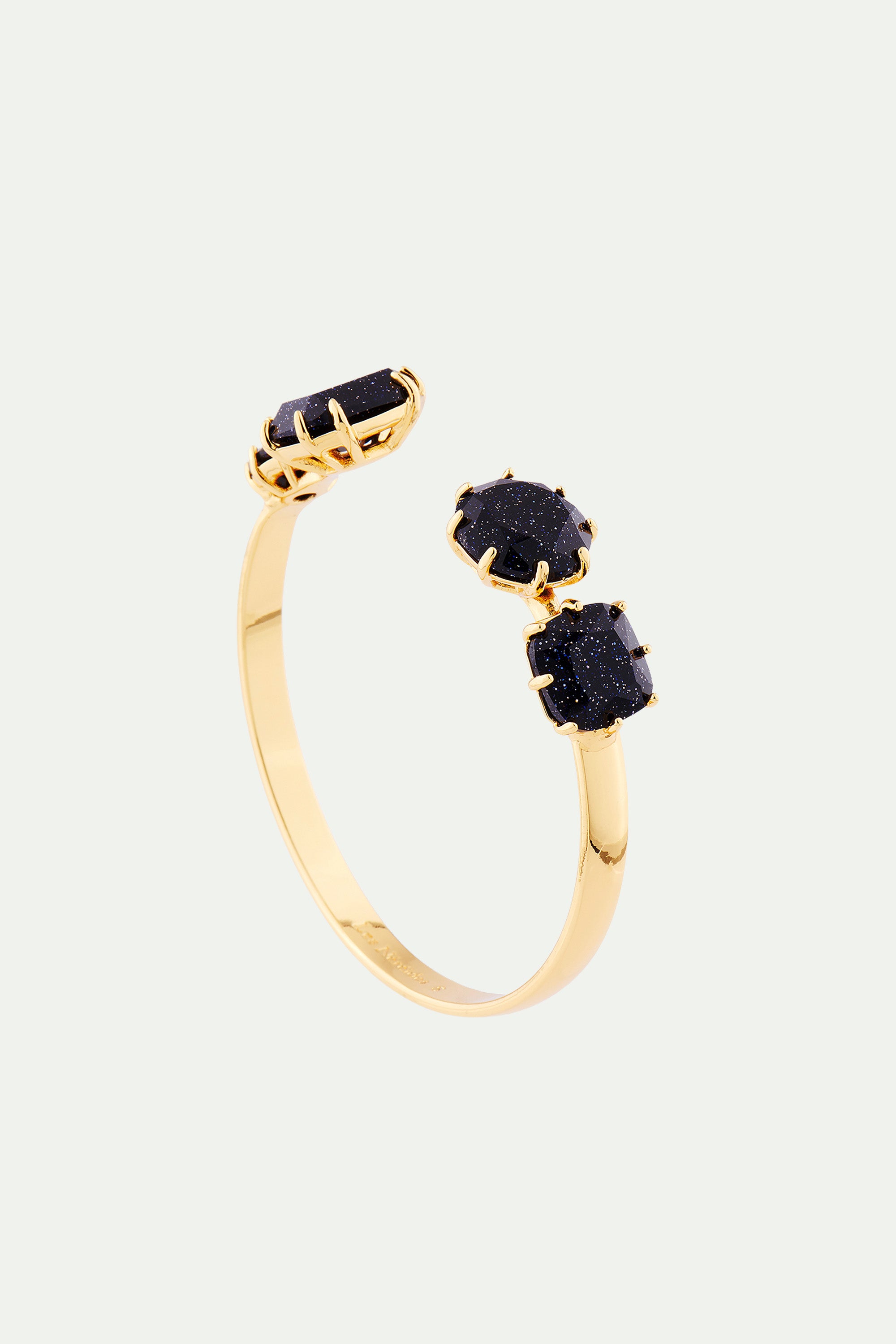 Deep Sparkling Blue 4 Stones La Diamantine Bangle Bracelet