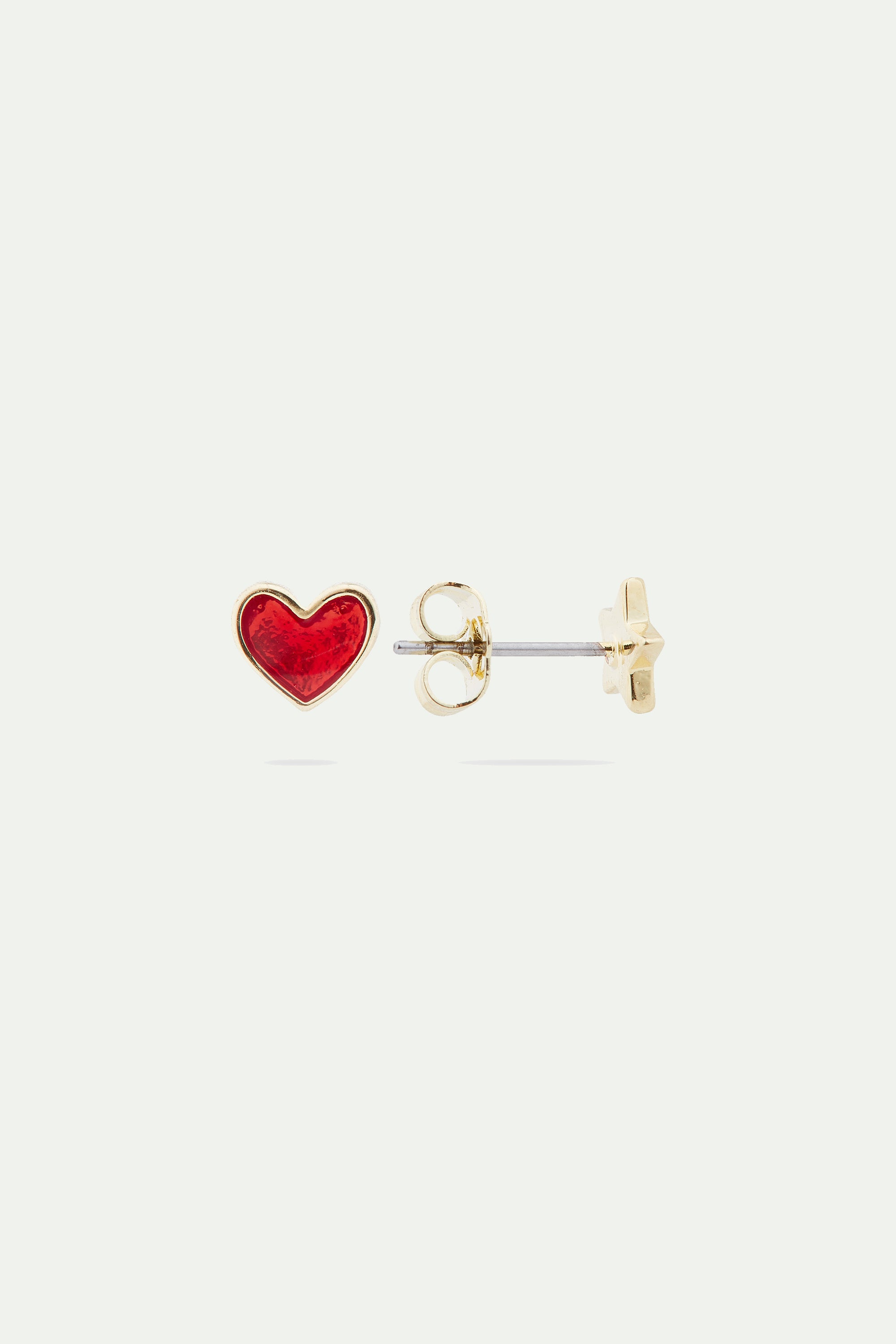 Heart and star asymmetrical post earrings