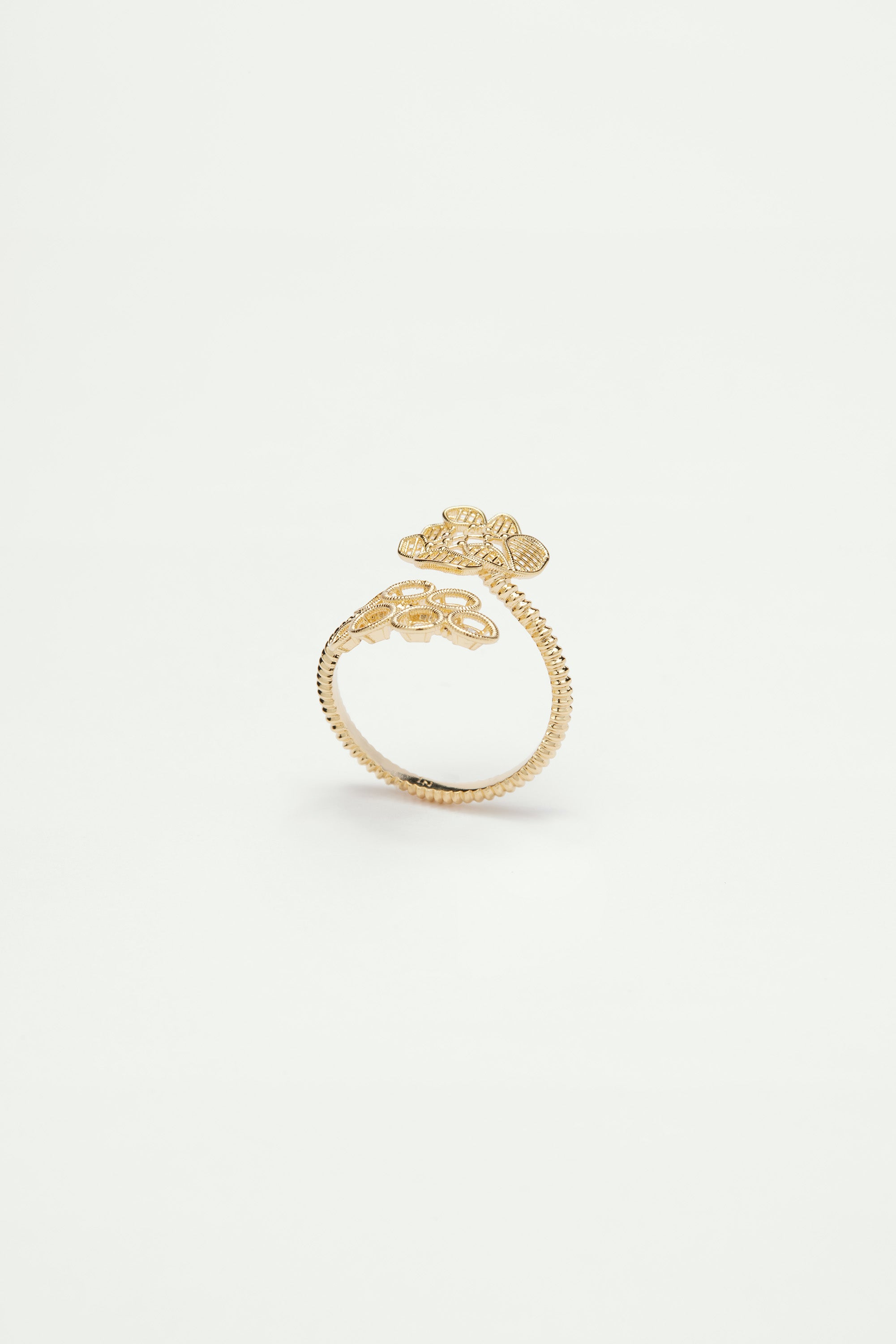 Gold thread adjustable ring