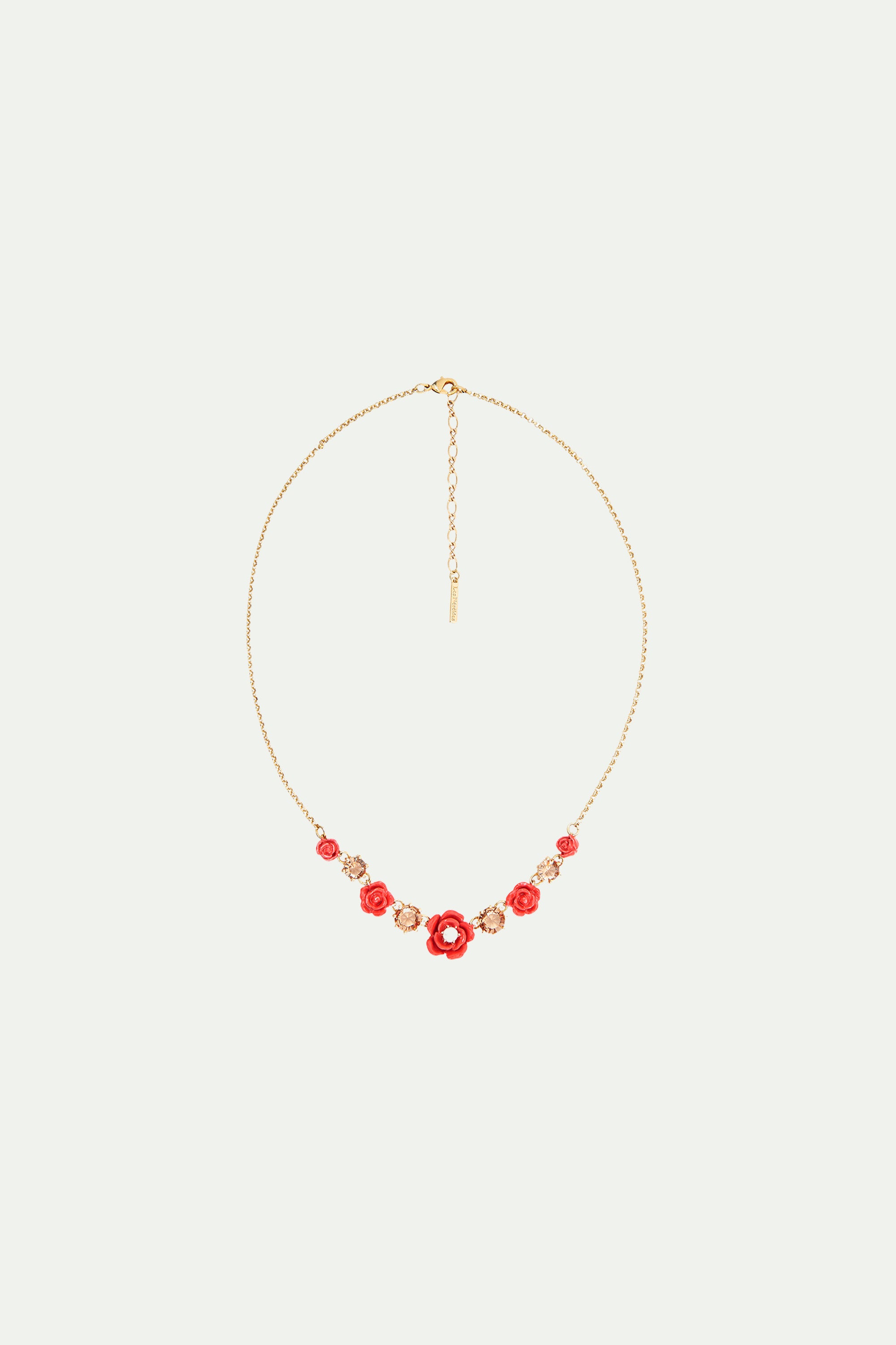 Roses, cultured pearl and stone statement necklace